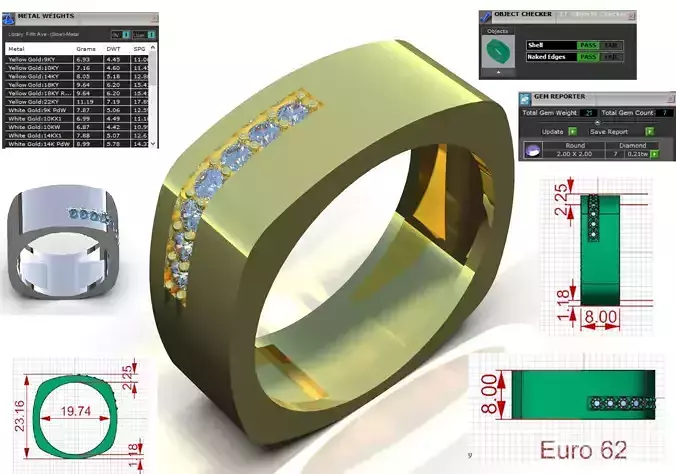 Stl 3dm men gold jewelry ring model mr0297