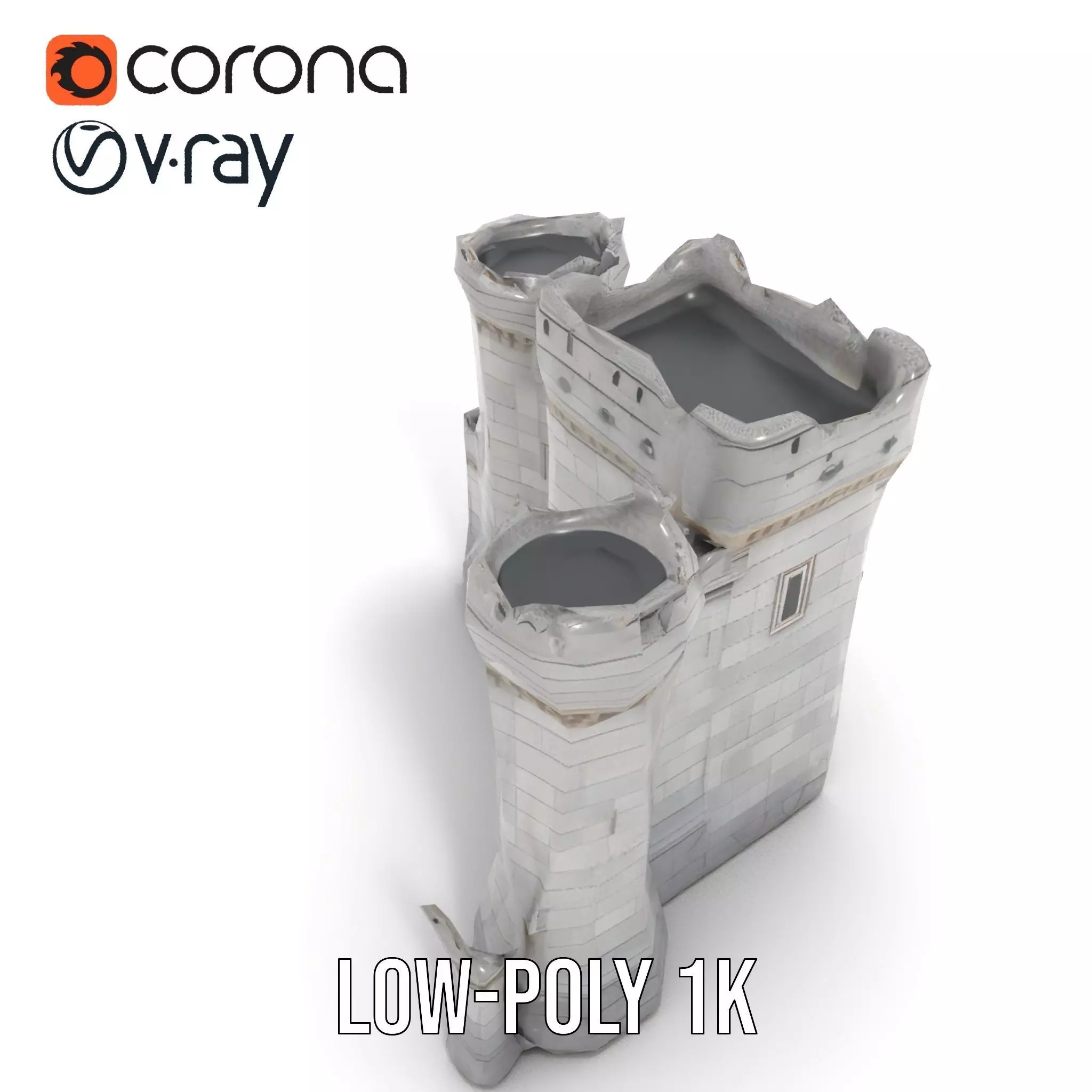 Medieval Stone Fortress model pack Low-poly 3D model_7