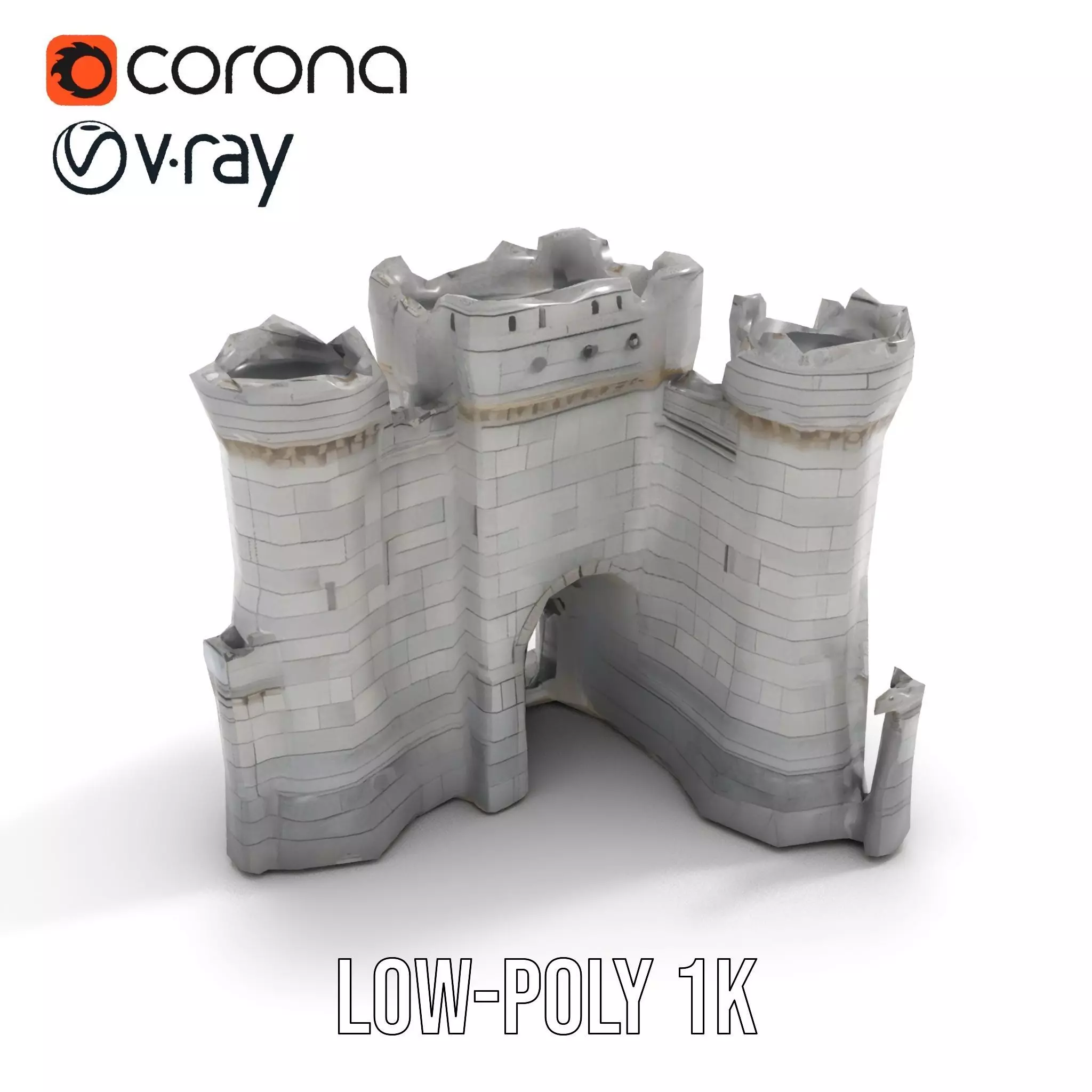 Medieval Stone Fortress model pack Low-poly 3D model_22