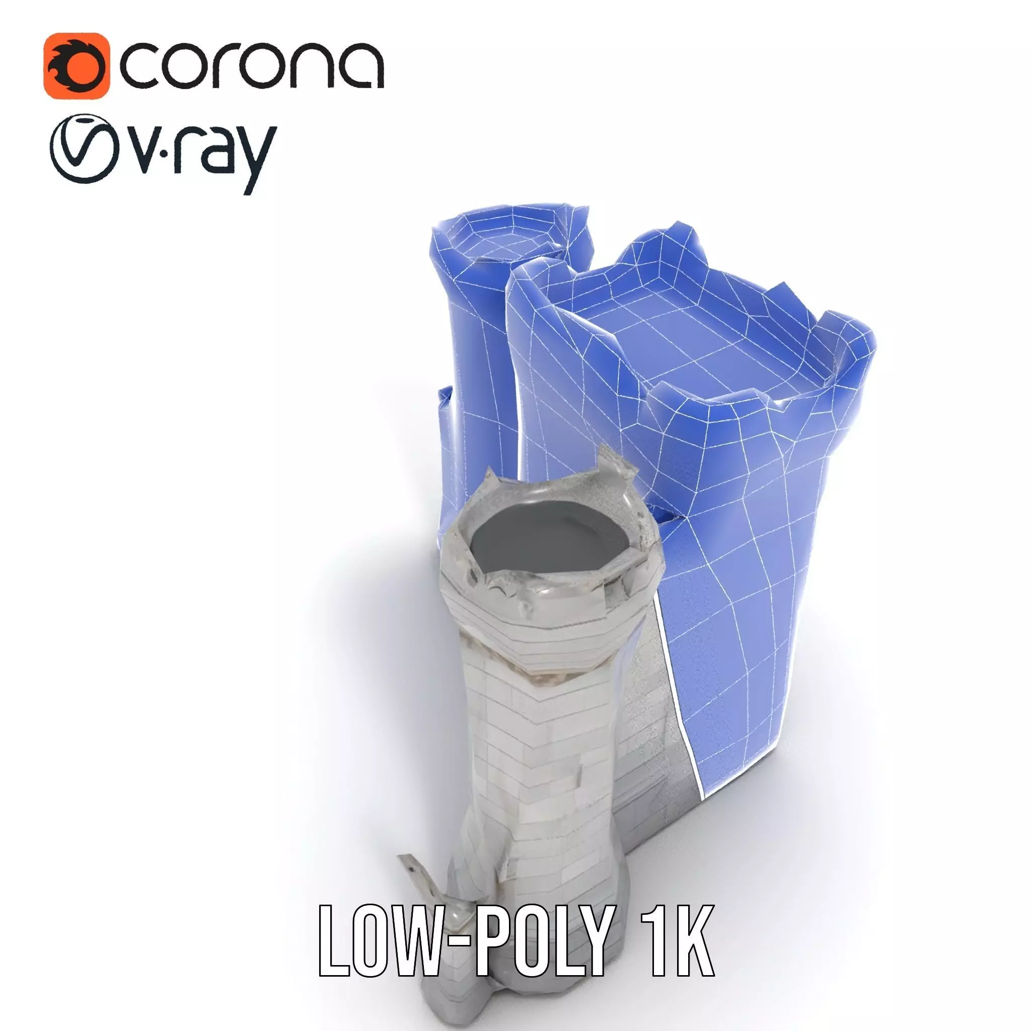 Medieval Stone Fortress model pack Low-poly 3D model_14