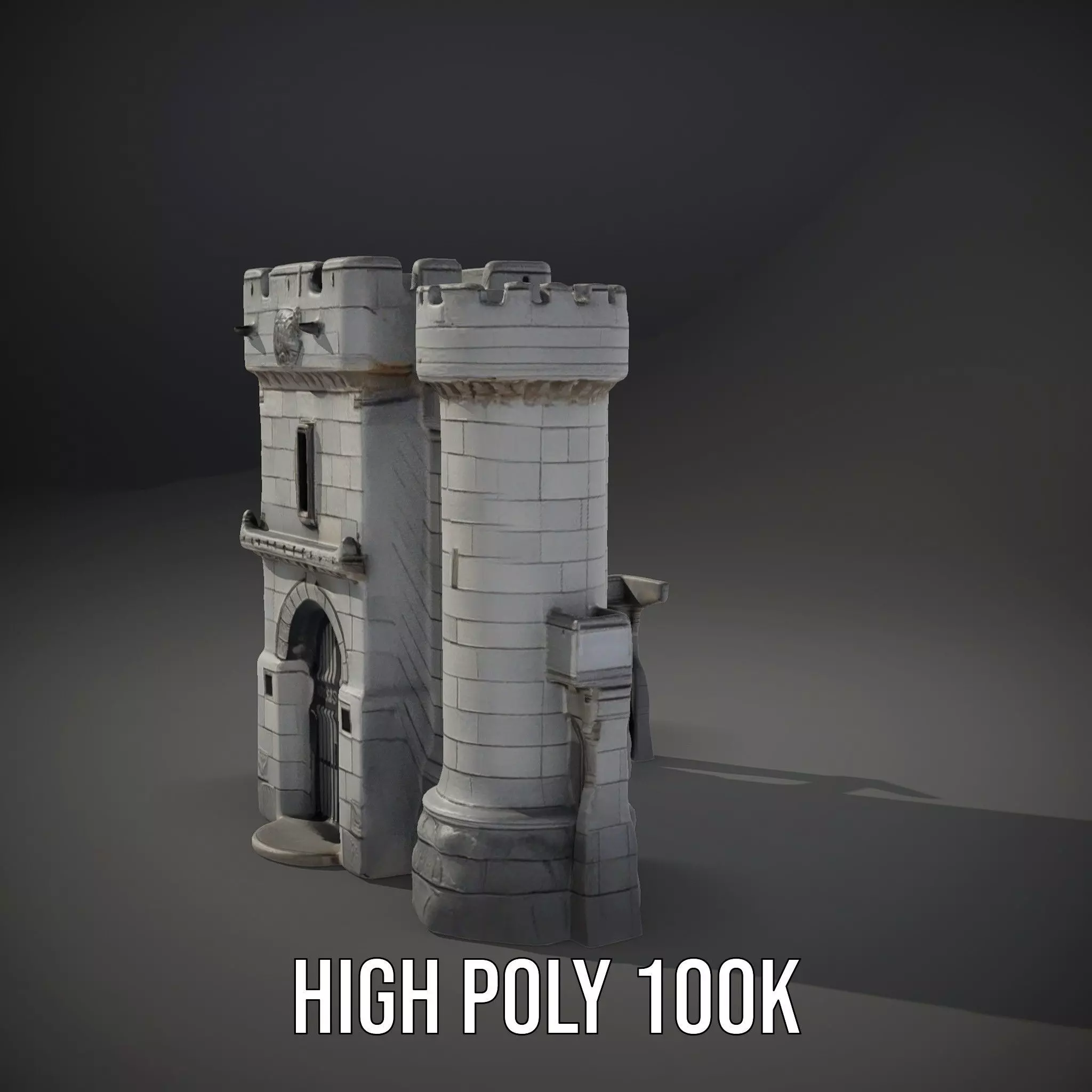 Medieval Stone Fortress model pack Low-poly 3D model_8
