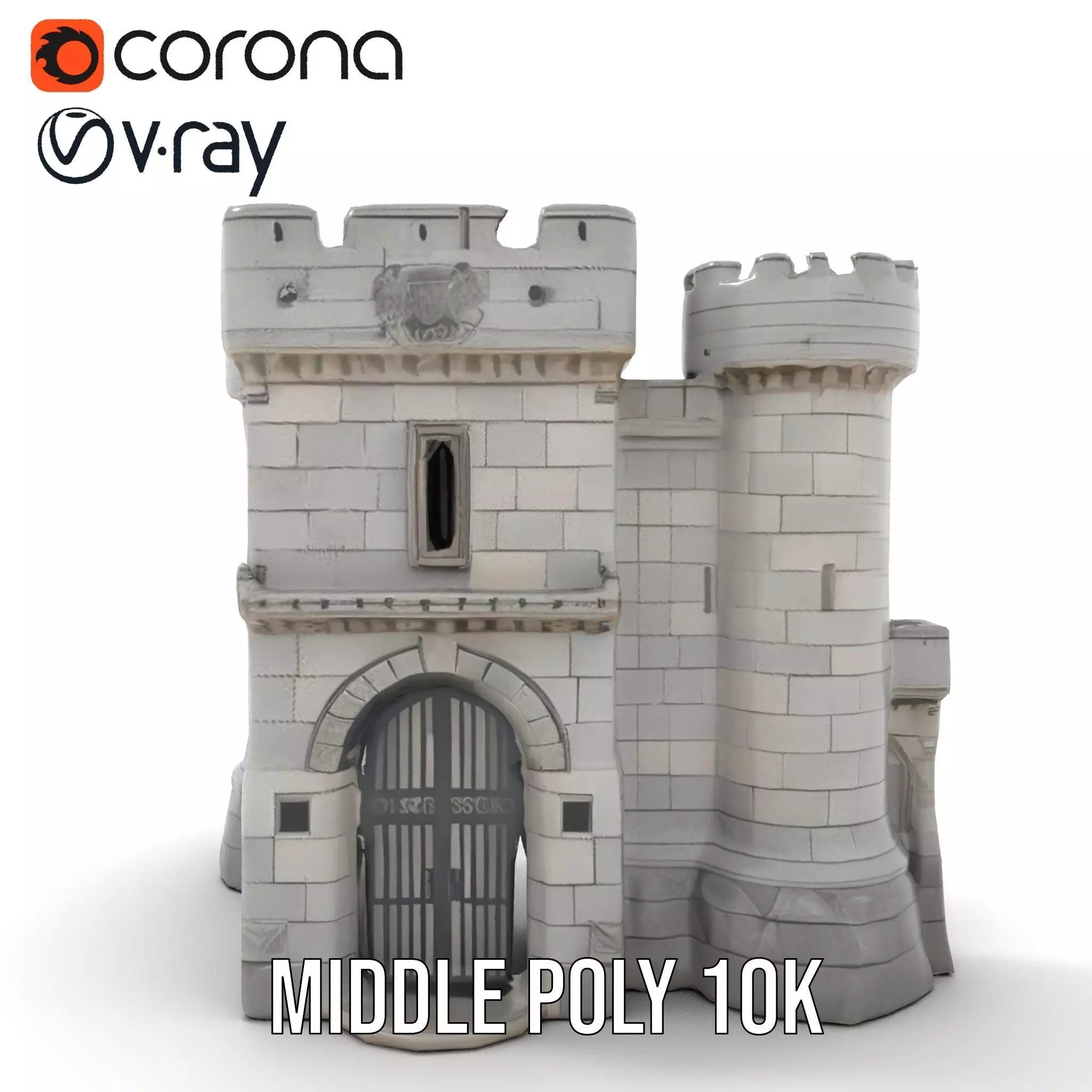 Medieval Stone Fortress model pack Low-poly 3D model_5