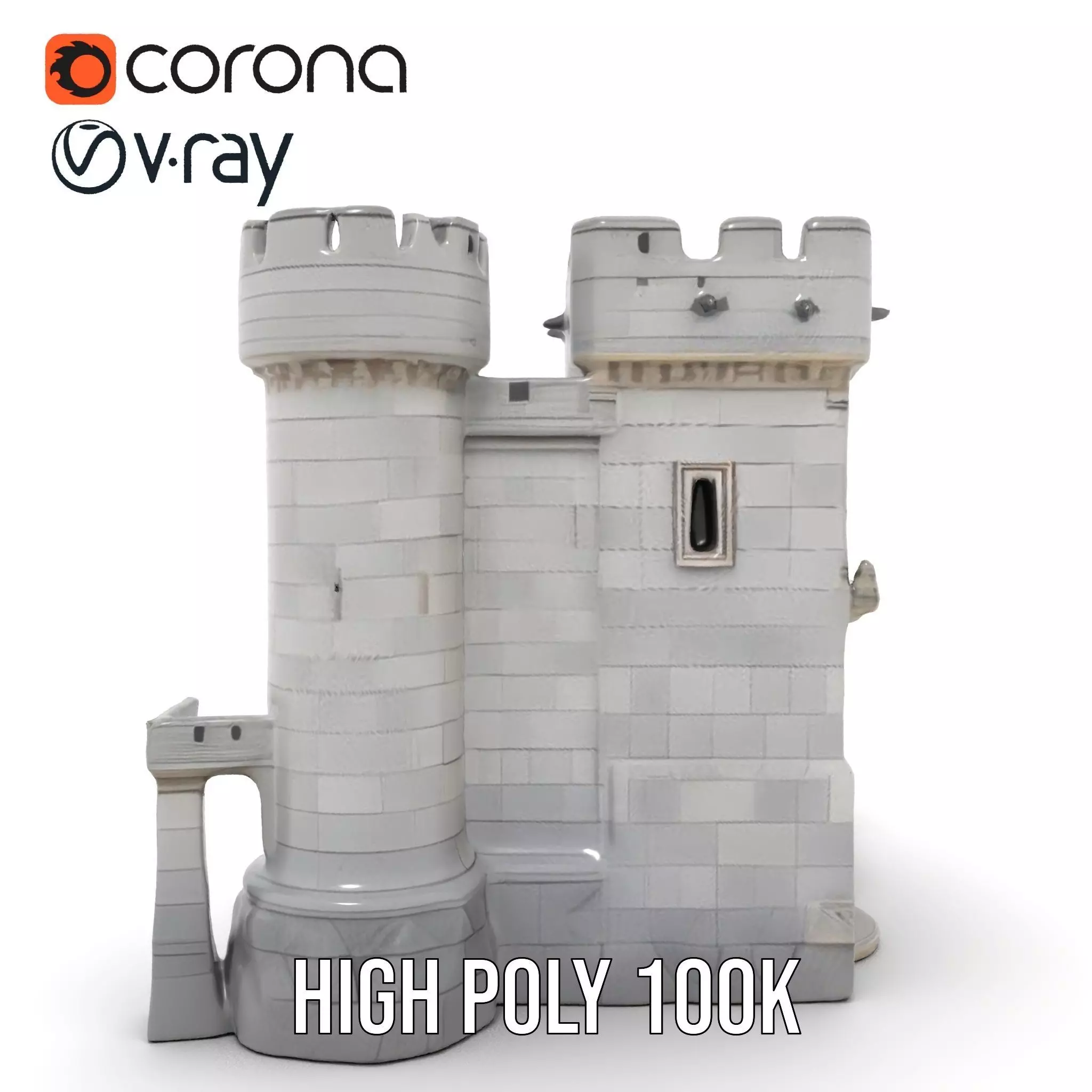 Medieval Stone Fortress model pack Low-poly 3D model_20