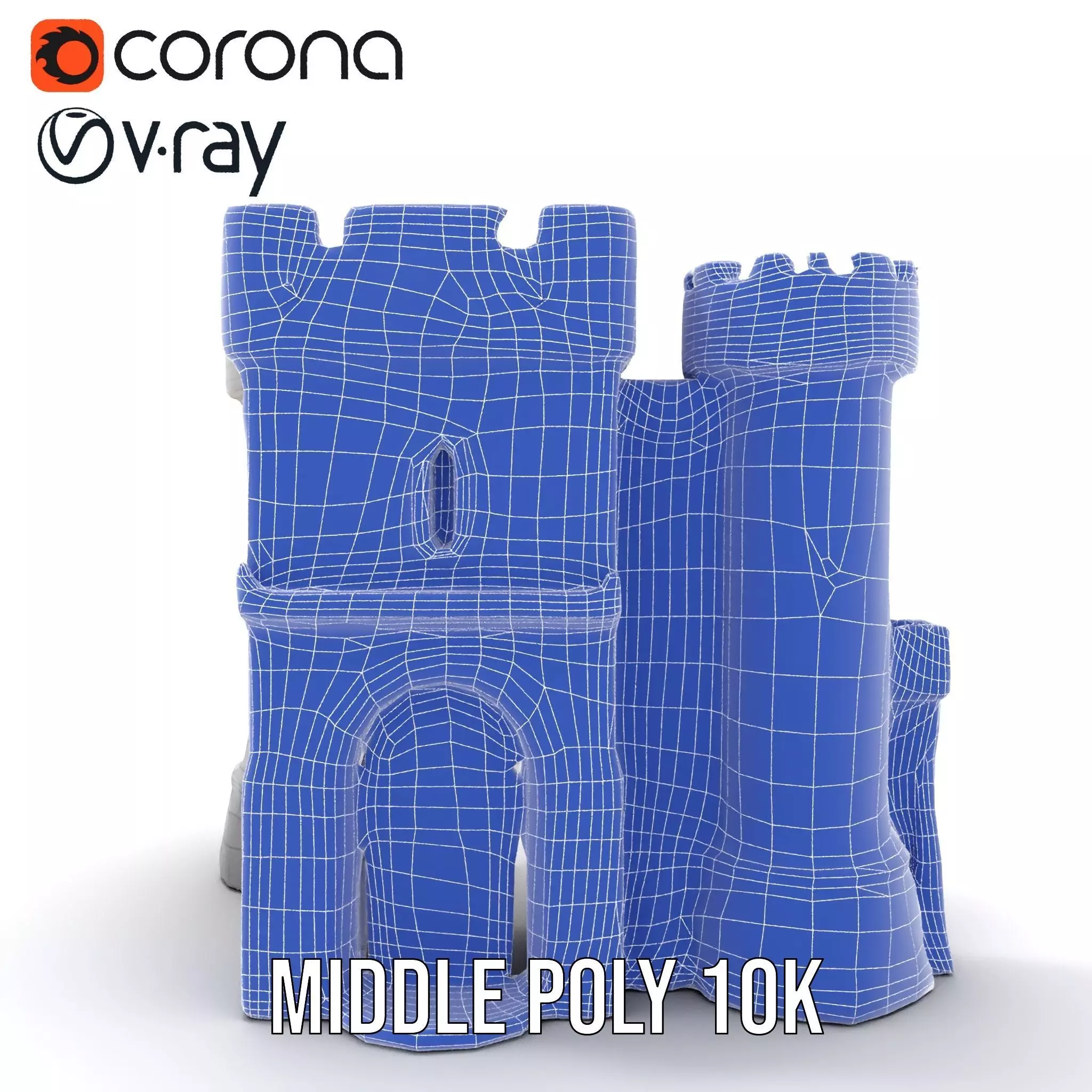 Medieval Stone Fortress model pack Low-poly 3D model_29