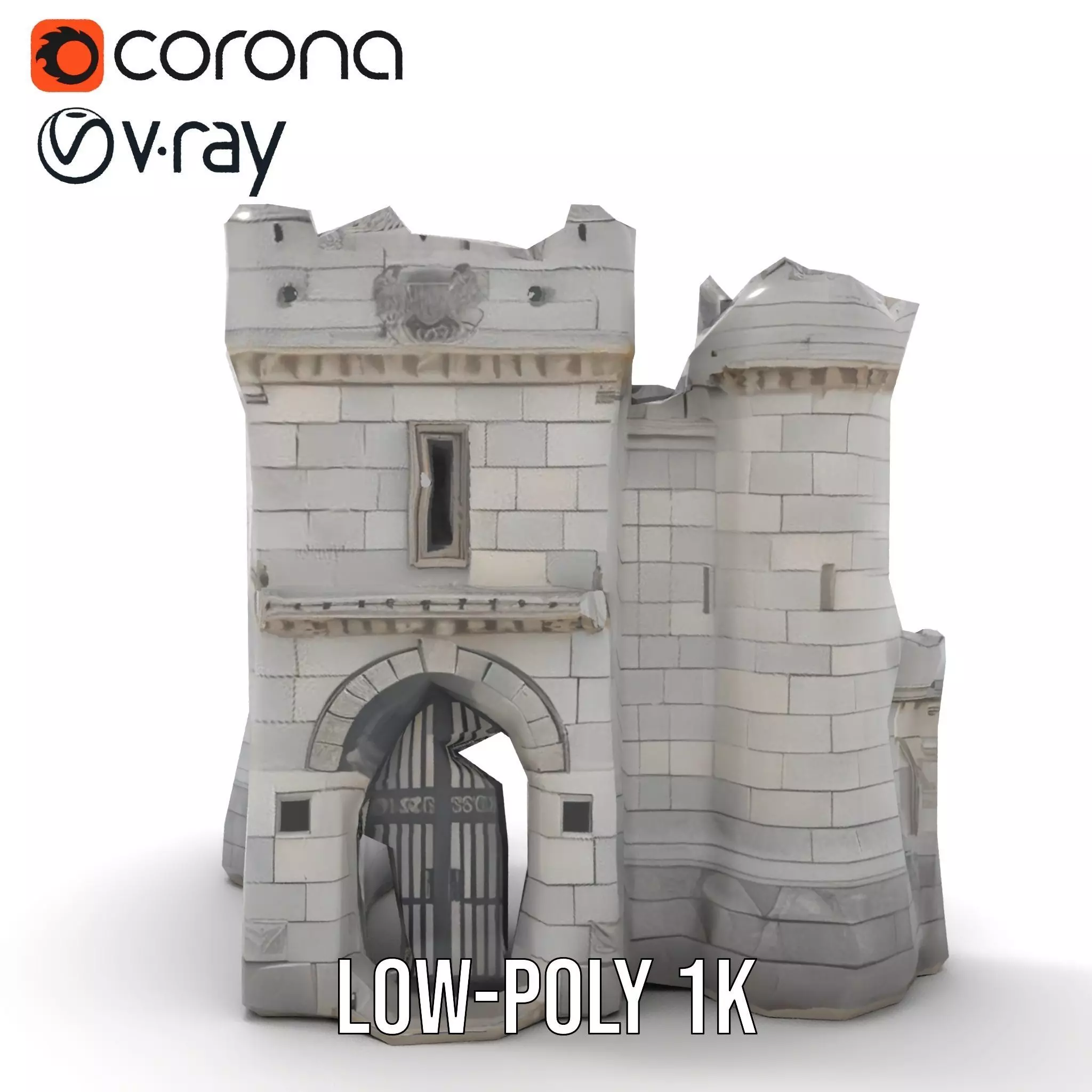 Medieval Stone Fortress model pack Low-poly 3D model_12
