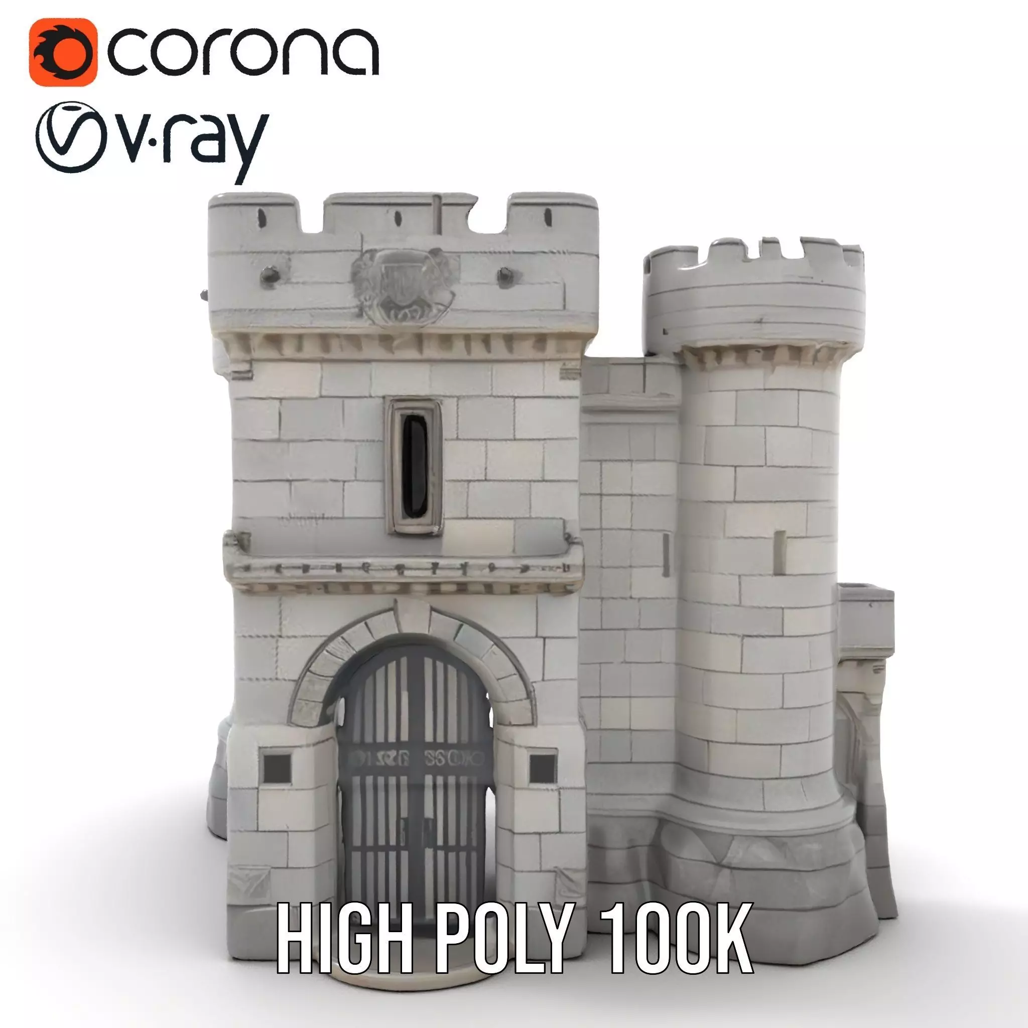 Medieval Stone Fortress model pack Low-poly 3D model_31