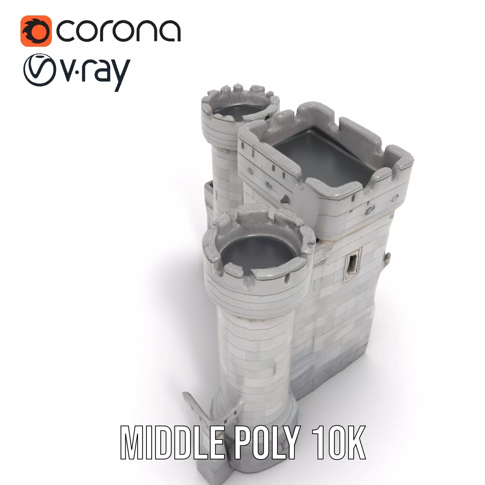 Medieval Stone Fortress model pack Low-poly 3D model_18