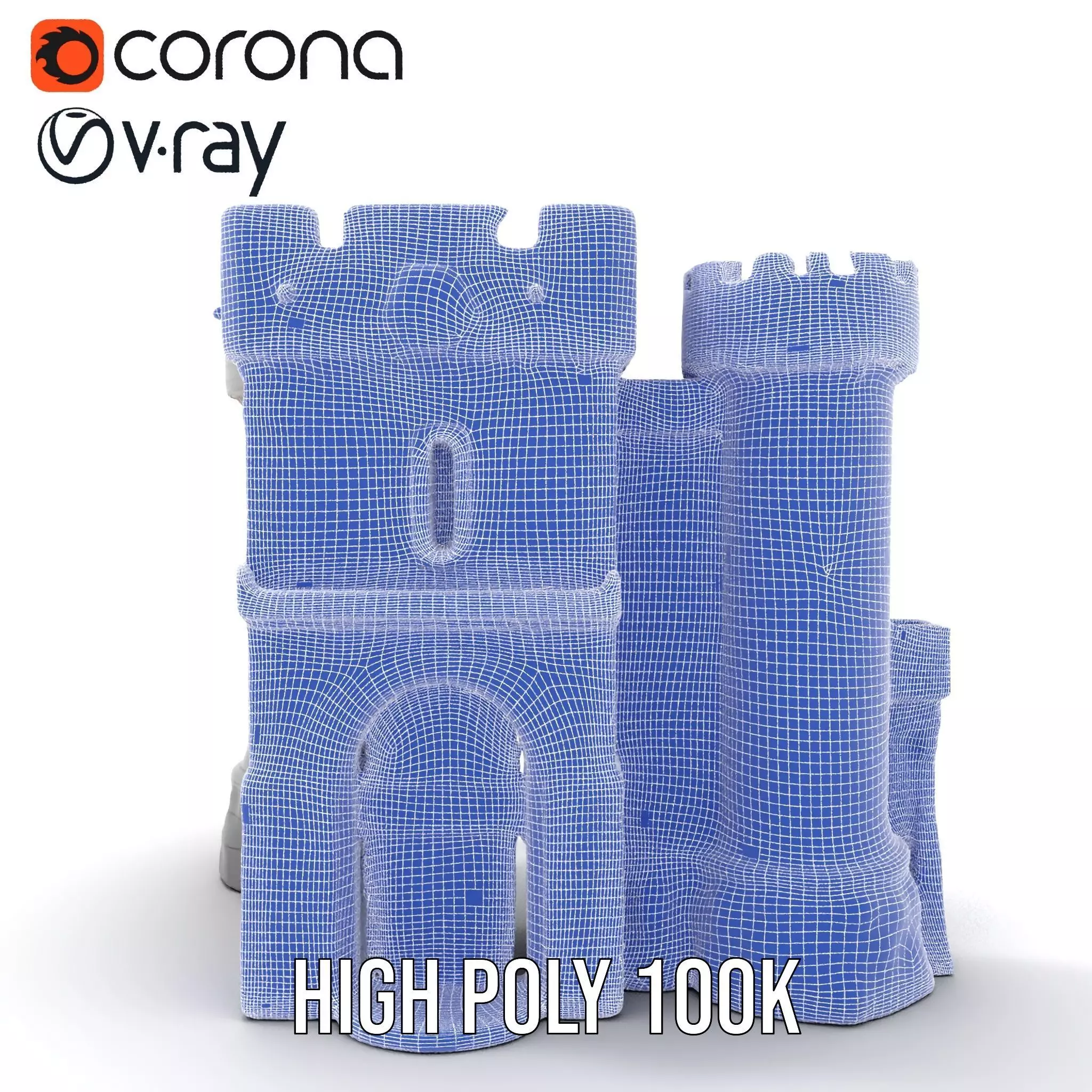 Medieval Stone Fortress model pack Low-poly 3D model_33