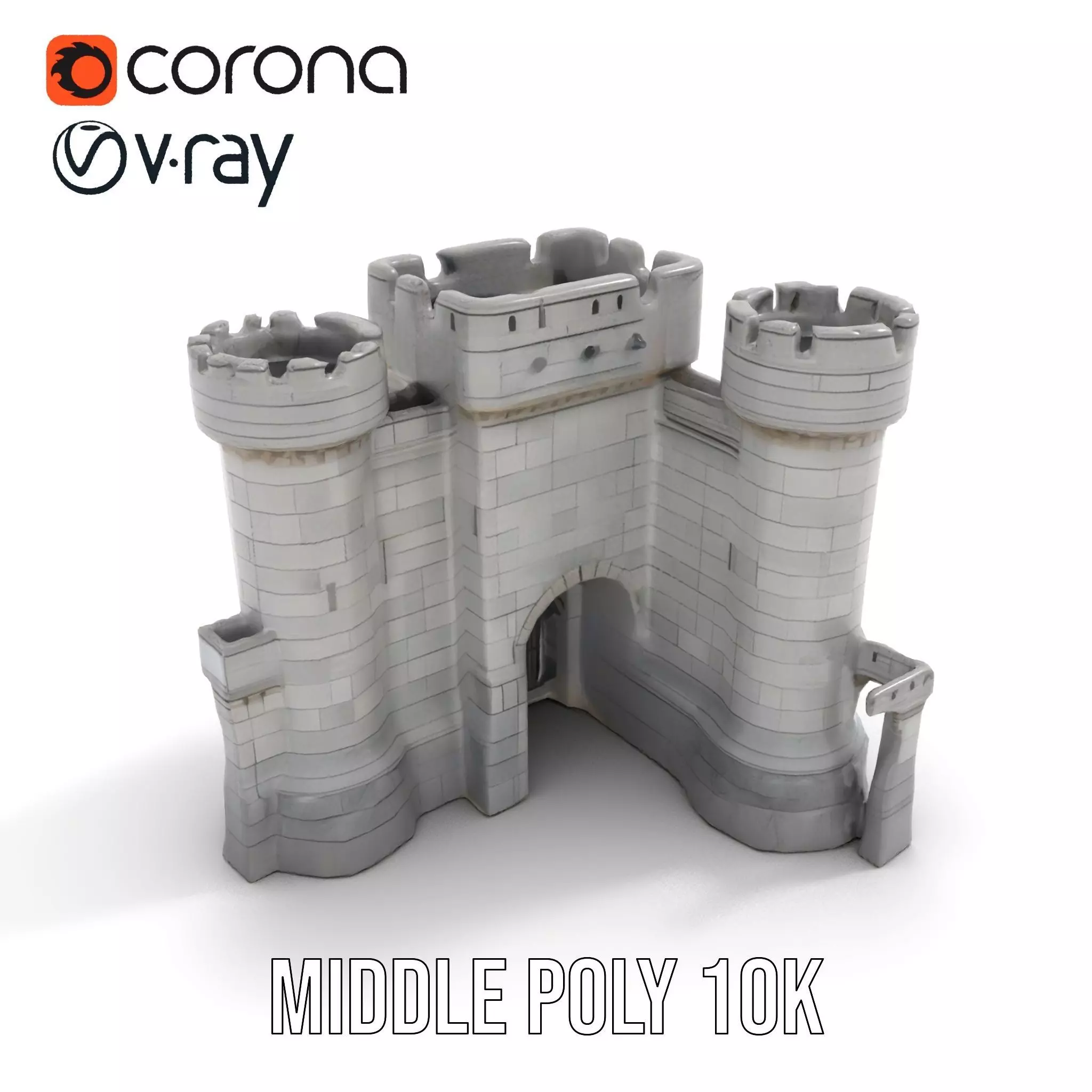 Medieval Stone Fortress model pack Low-poly 3D model_6