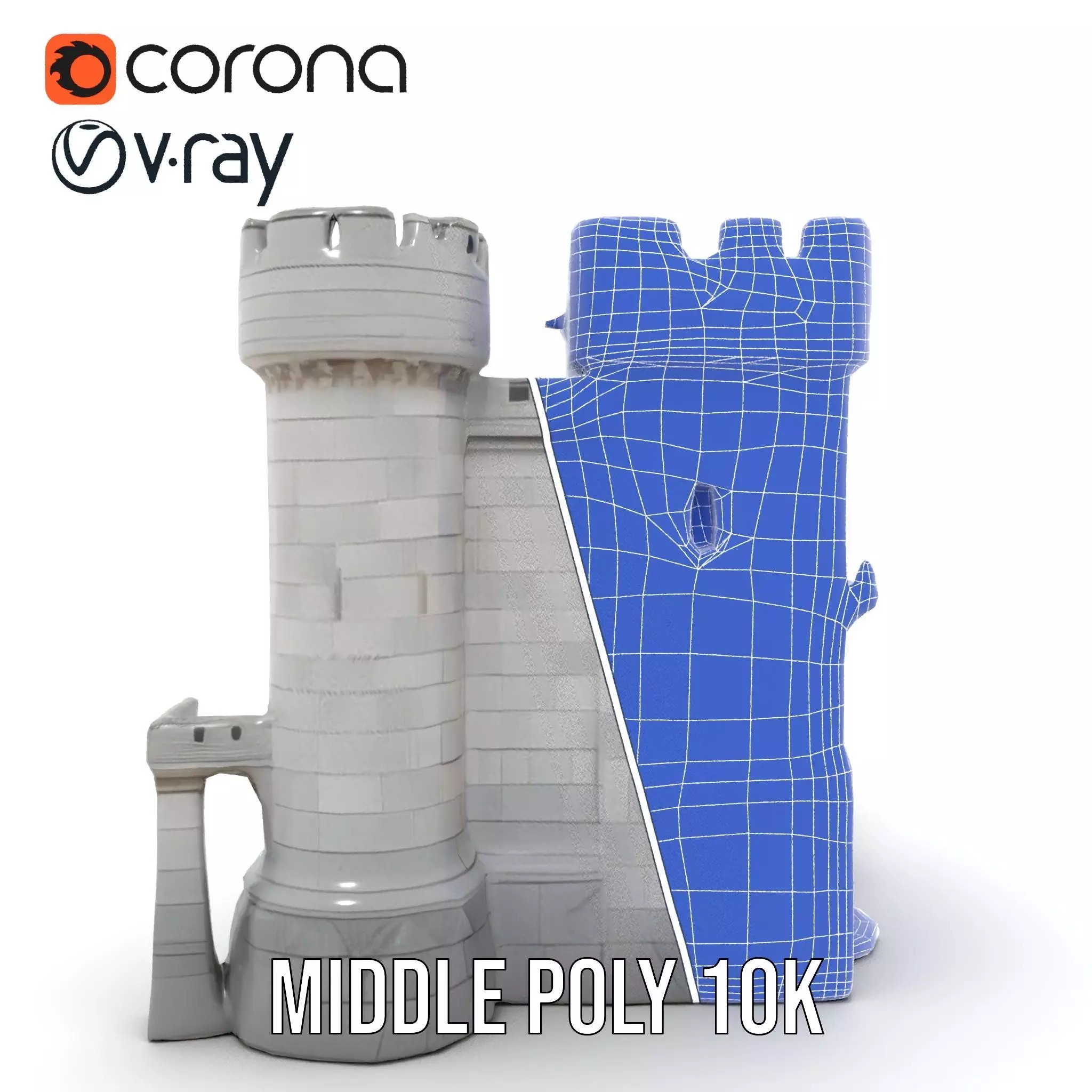 Medieval Stone Fortress model pack Low-poly 3D model_26