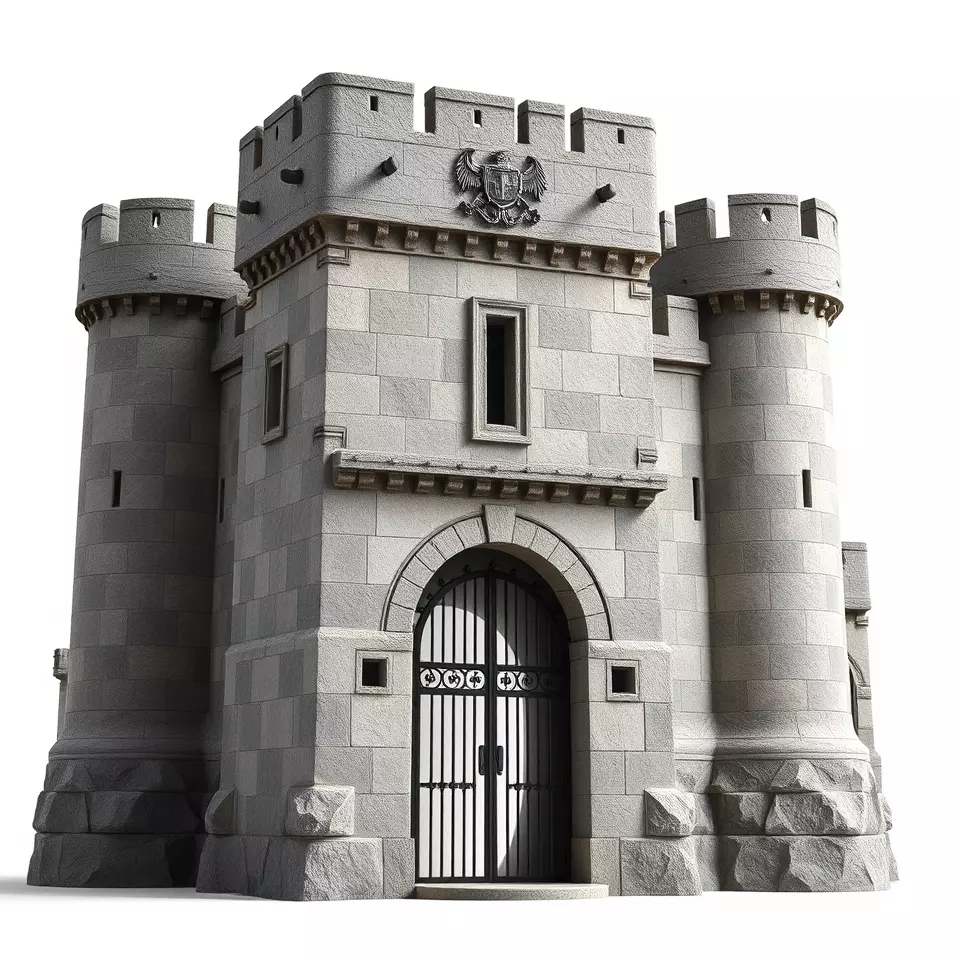 Medieval Stone Fortress model pack Low-poly 3D model_2