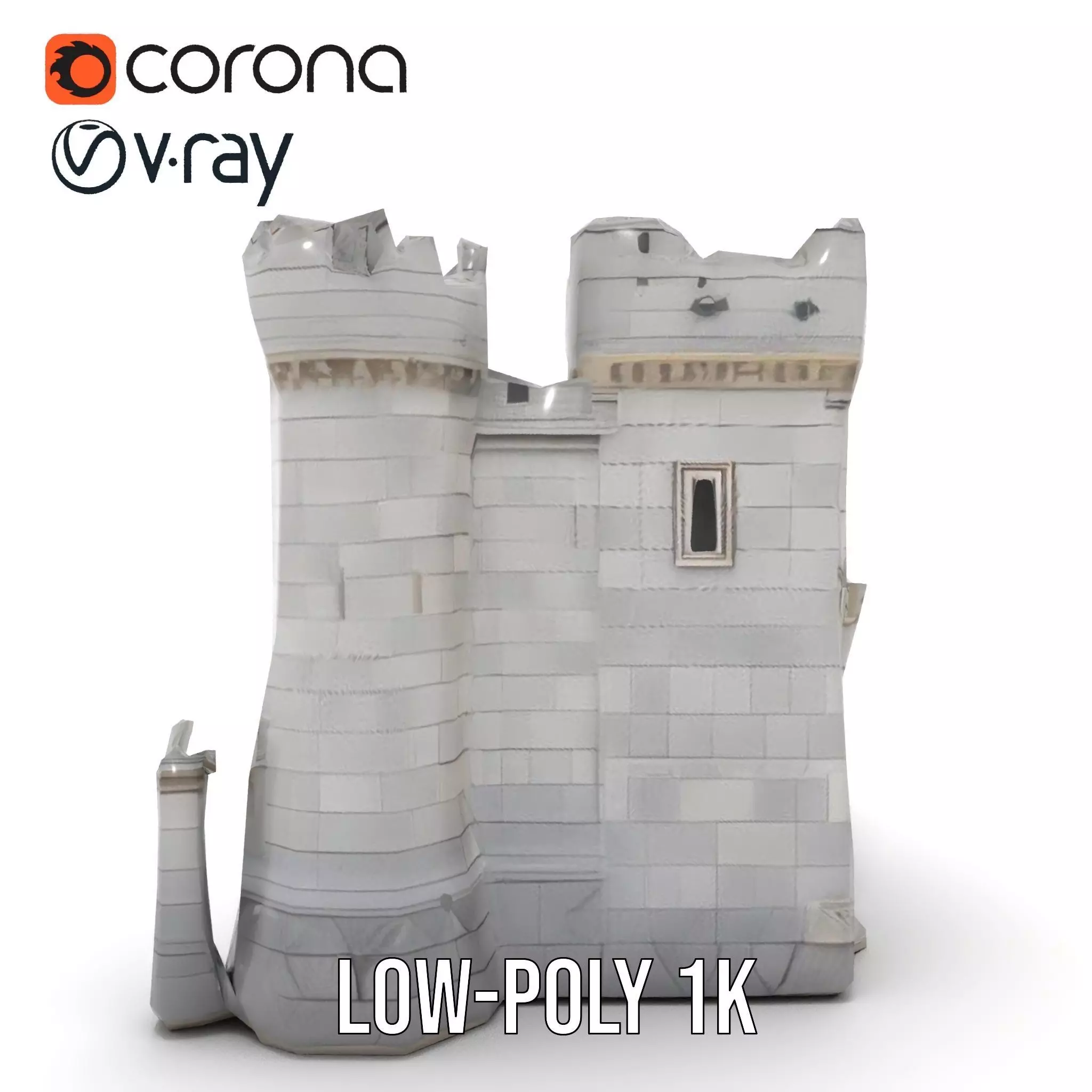 Medieval Stone Fortress model pack Low-poly 3D model_9