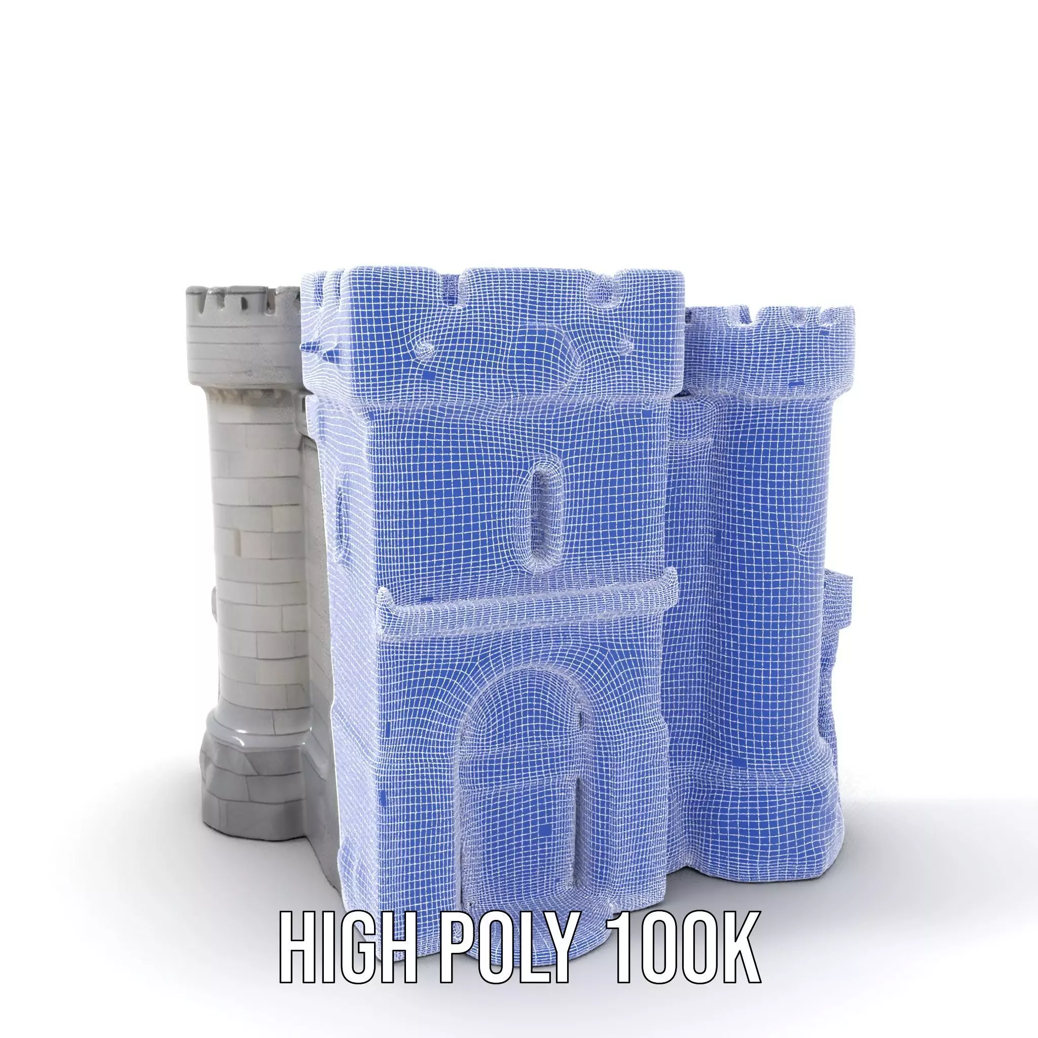 Medieval Stone Fortress model pack Low-poly 3D model_4