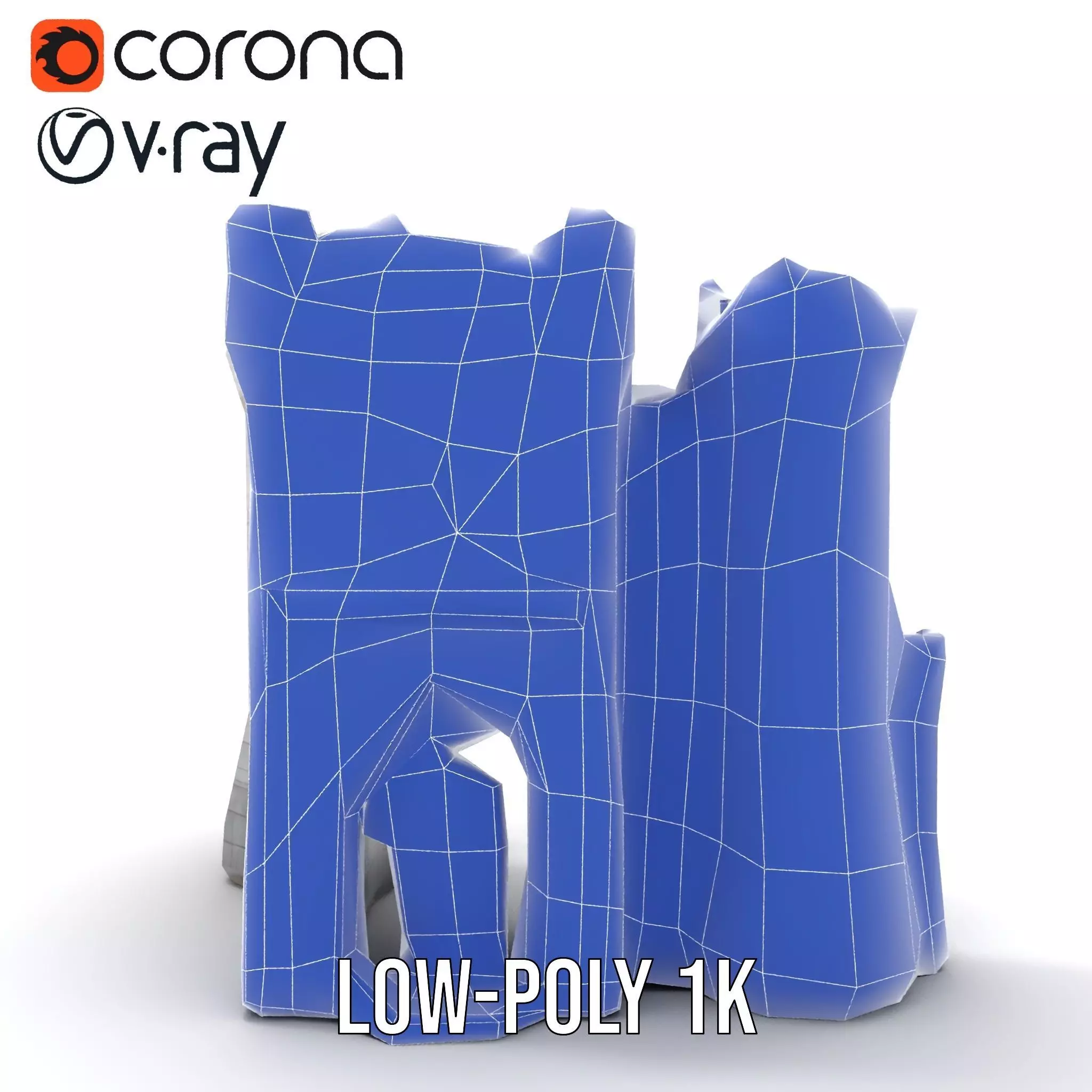 Medieval Stone Fortress model pack Low-poly 3D model_27