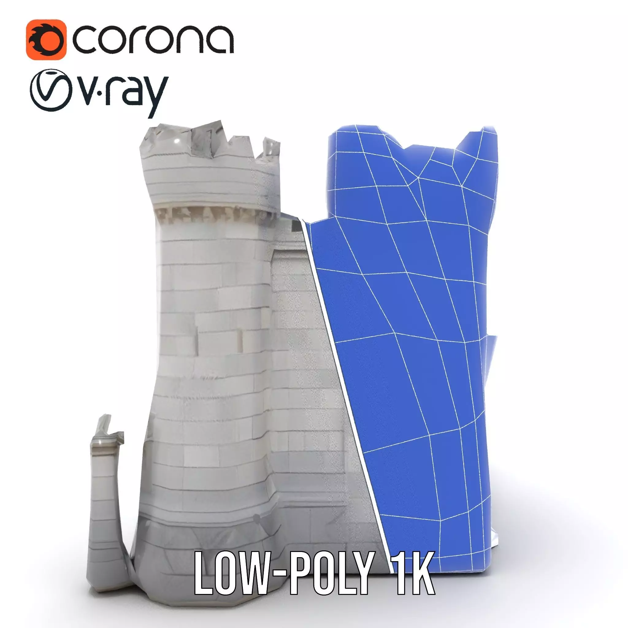 Medieval Stone Fortress model pack Low-poly 3D model_30