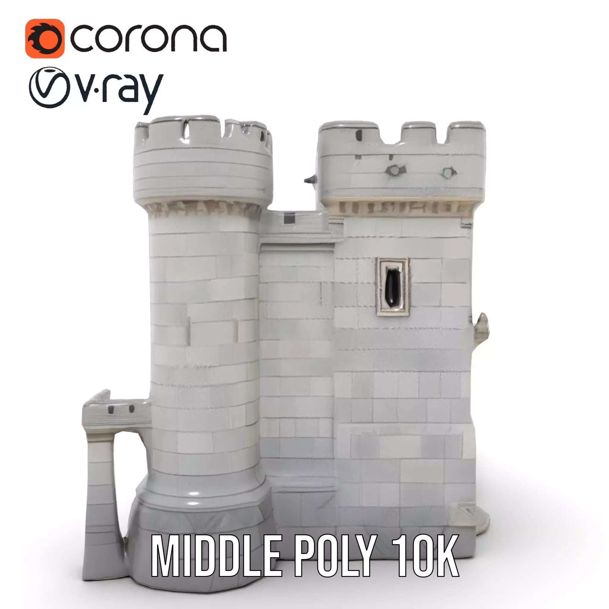 Medieval Stone Fortress model pack Low-poly 3D model_11