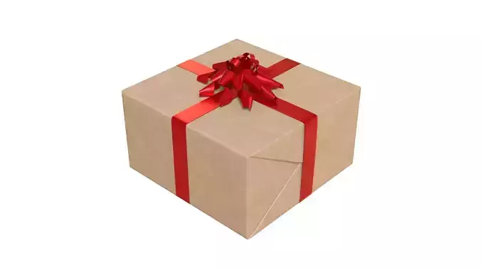 Wrapped Gift Box PBR 03 3D model