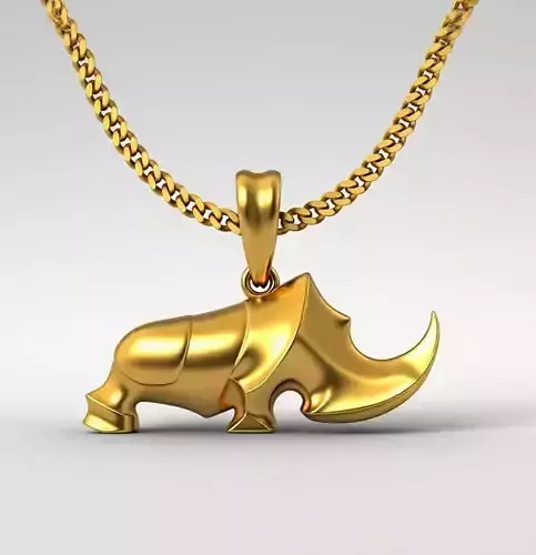 Rhinoceros pendant charms - one inch pendant