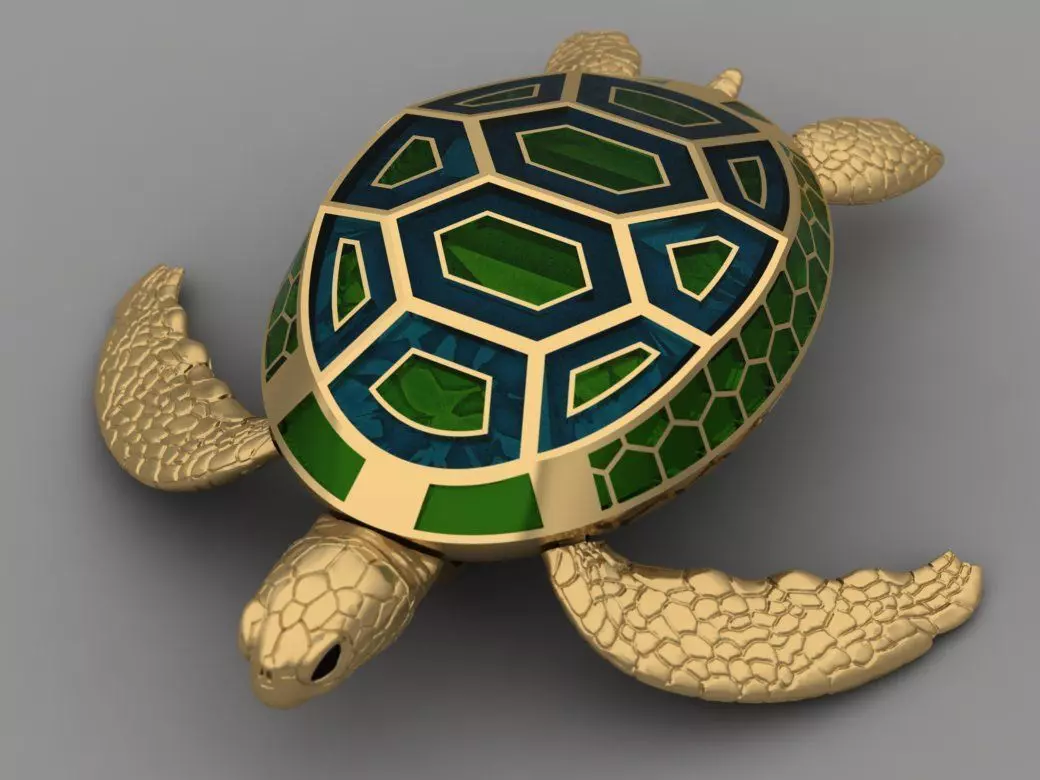 pendant Turtle 3D print model_1