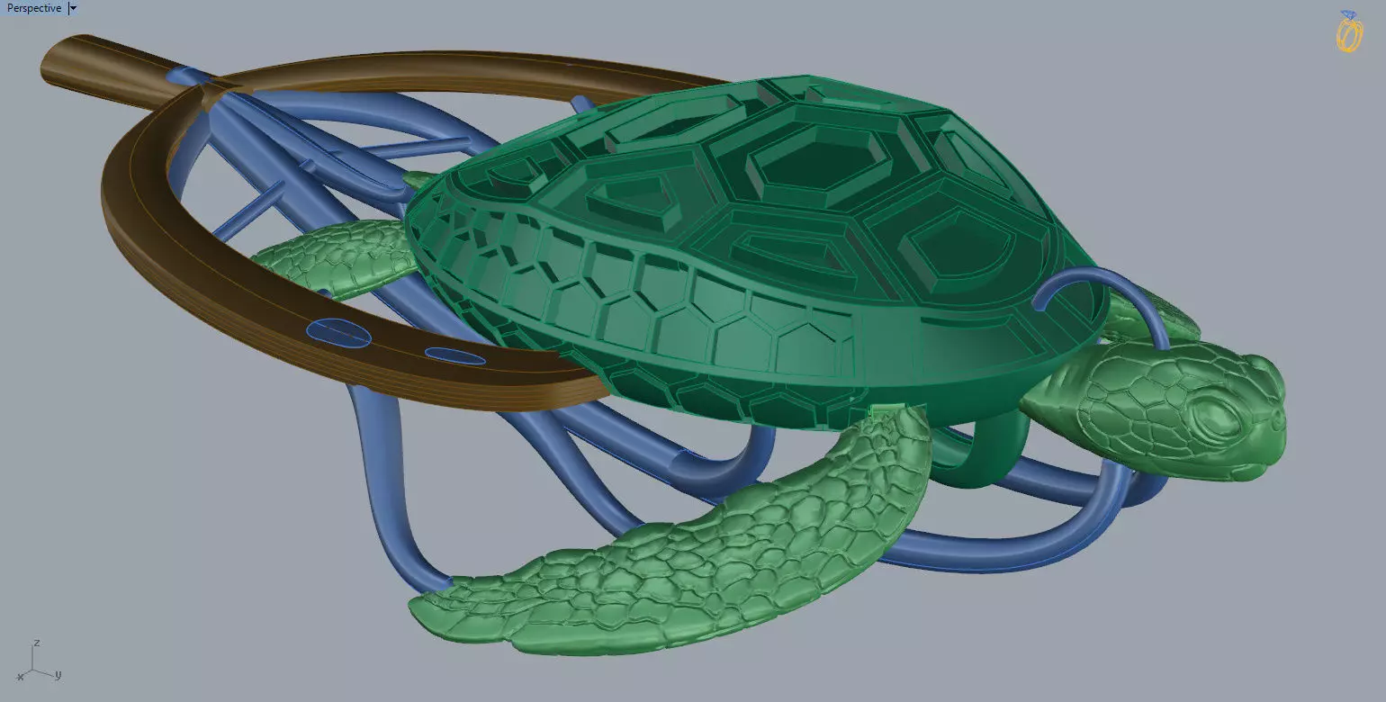 pendant Turtle 3D print model_3