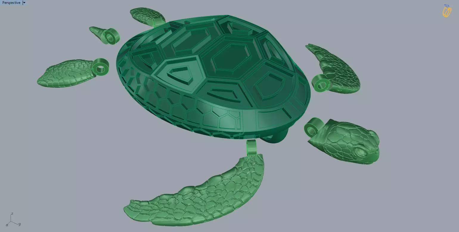 pendant Turtle 3D print model_10