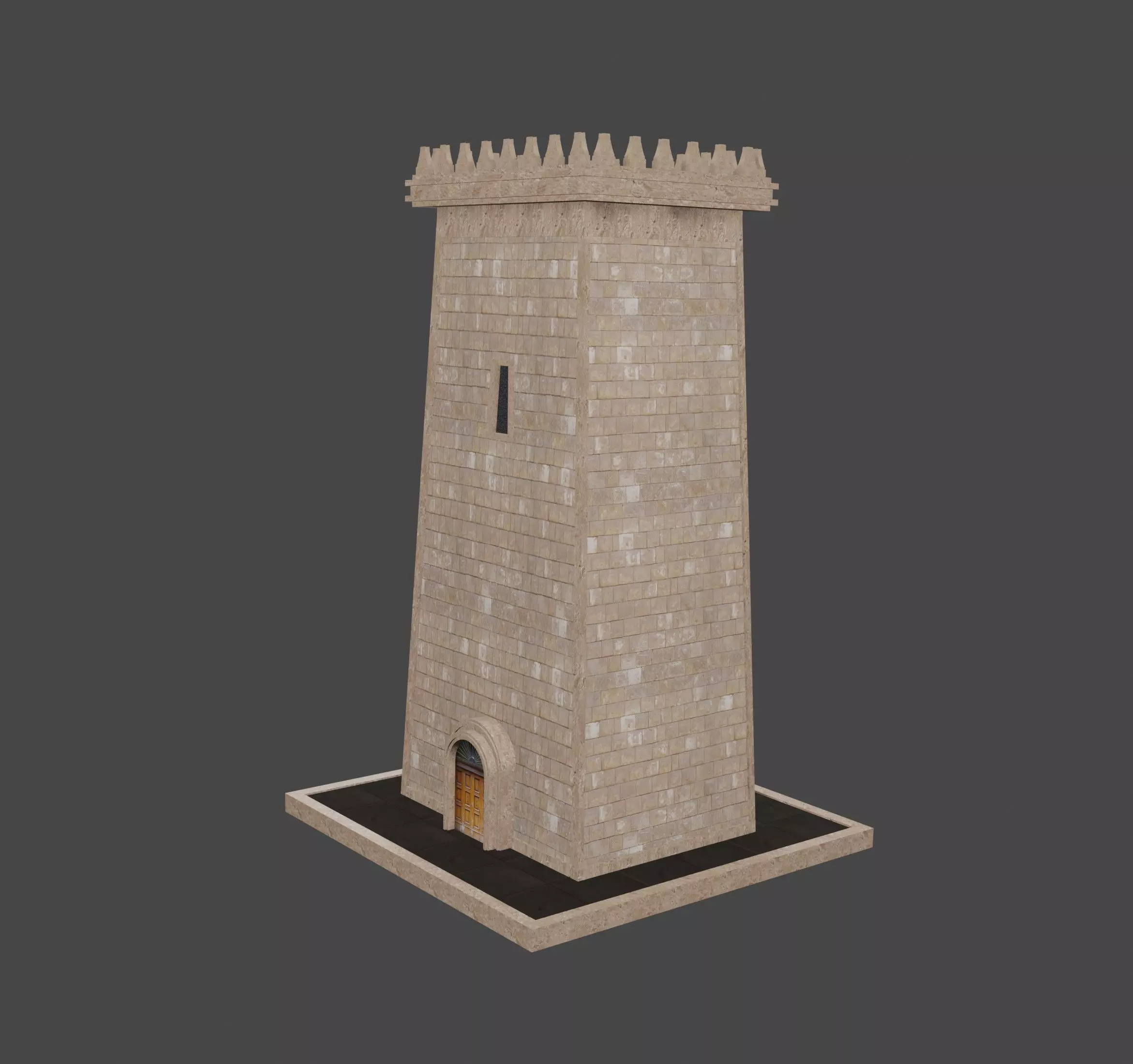 Stonewatch Keep  Medieval Guard Tower 3D Model 3D model_1