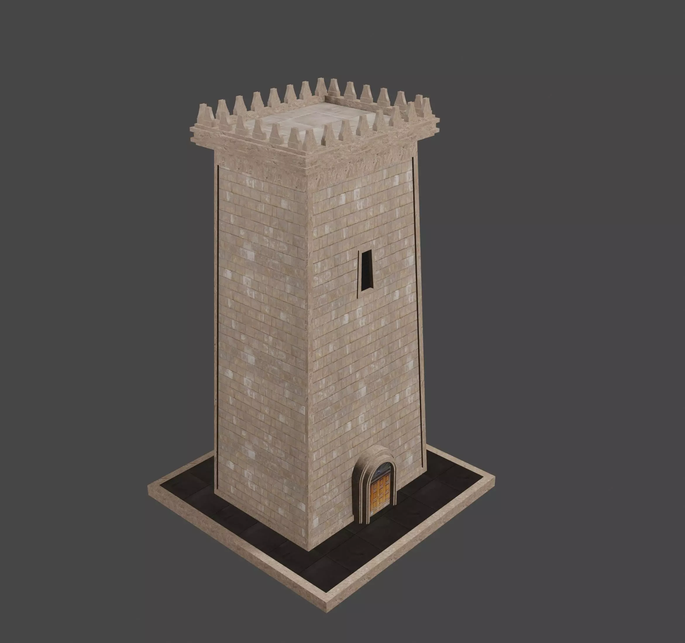 Stonewatch Keep  Medieval Guard Tower 3D Model 3D model_5