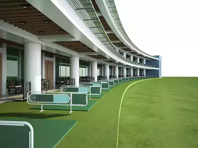 Golf course Low-poly 3D model Golf course Low-poly 3D model