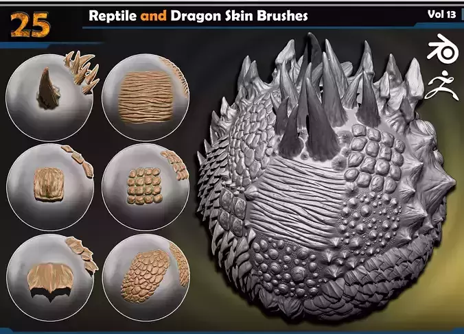 Reptile and Dragon Scale Brushes Vol 13