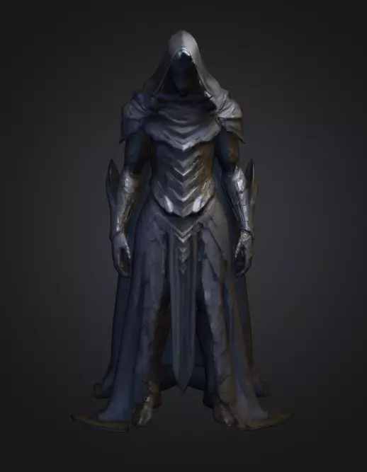 The dark character Low-poly 3D model_0