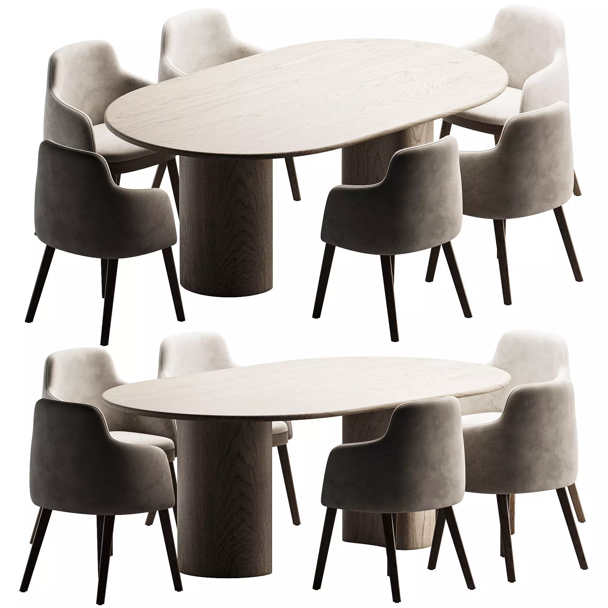 Dining set 2 3D model_0