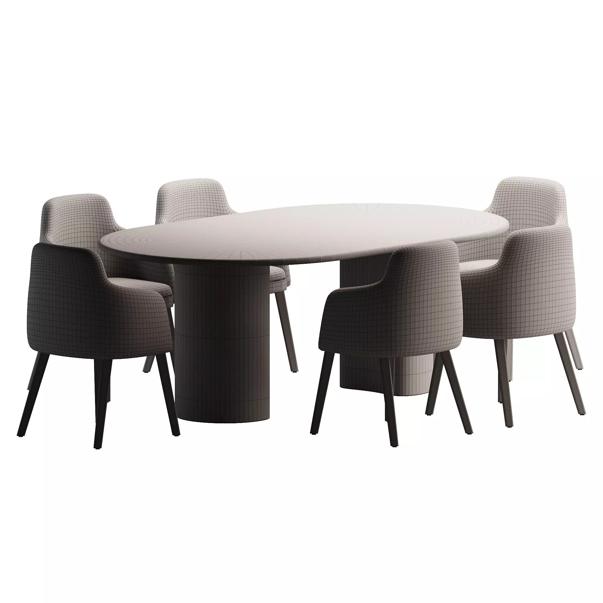 Dining set 2 3D model_2