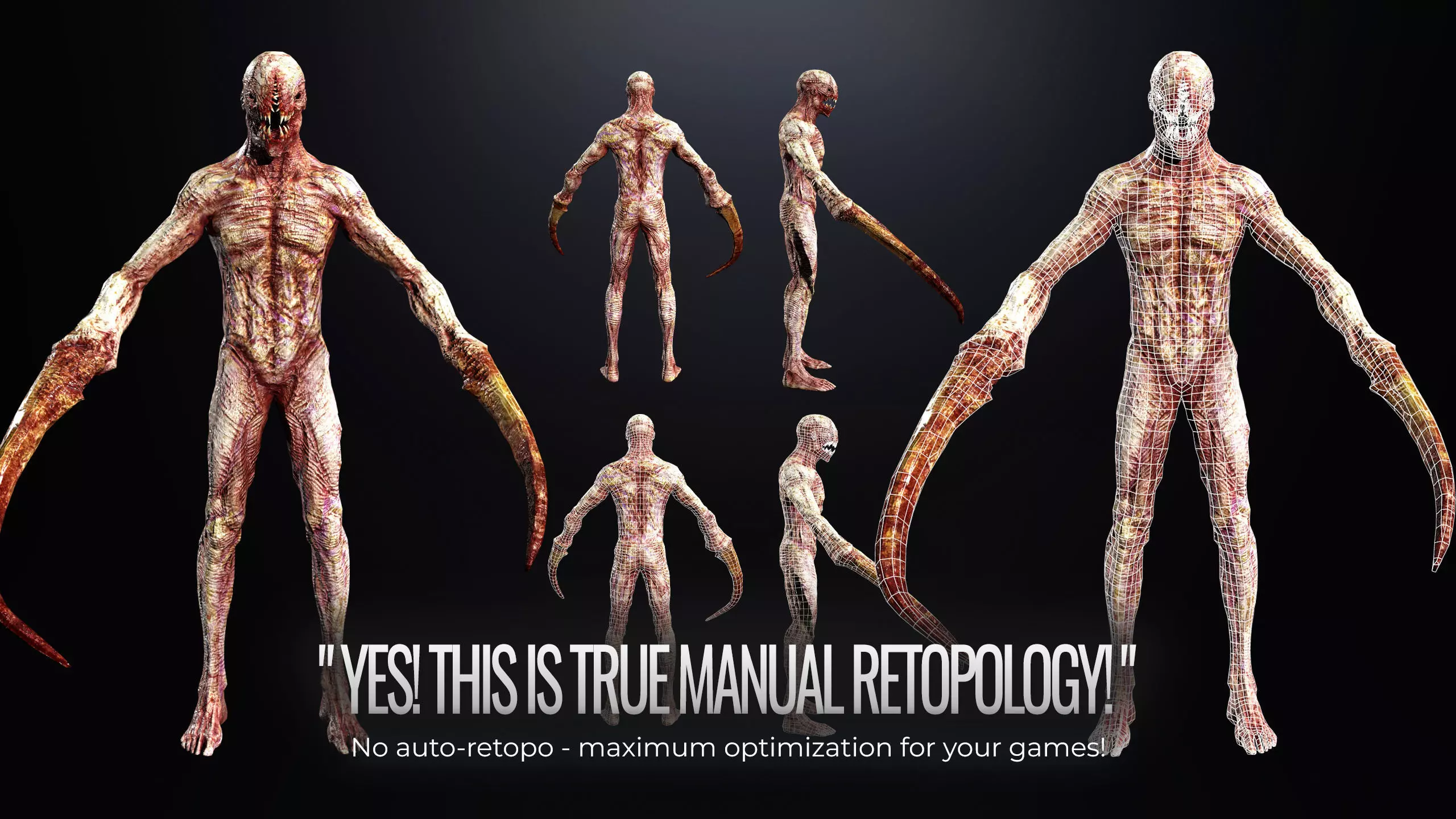 Monster6 Nightmare Game Ready Character Low-poly 3D model_4