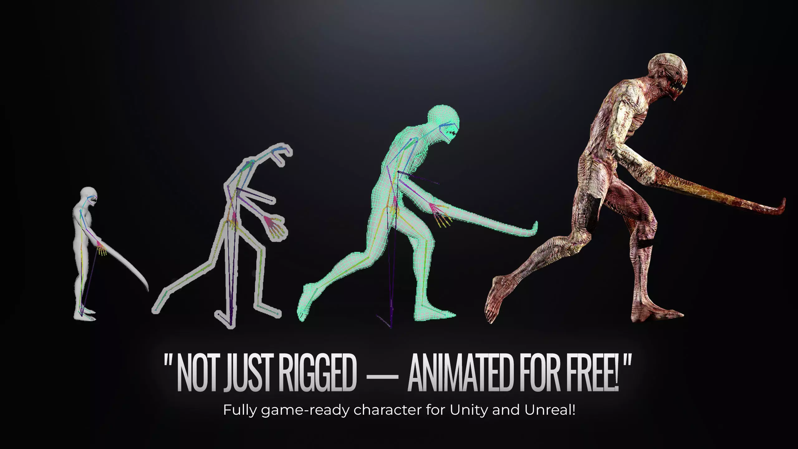 Monster6 Nightmare Game Ready Character Low-poly 3D model_7