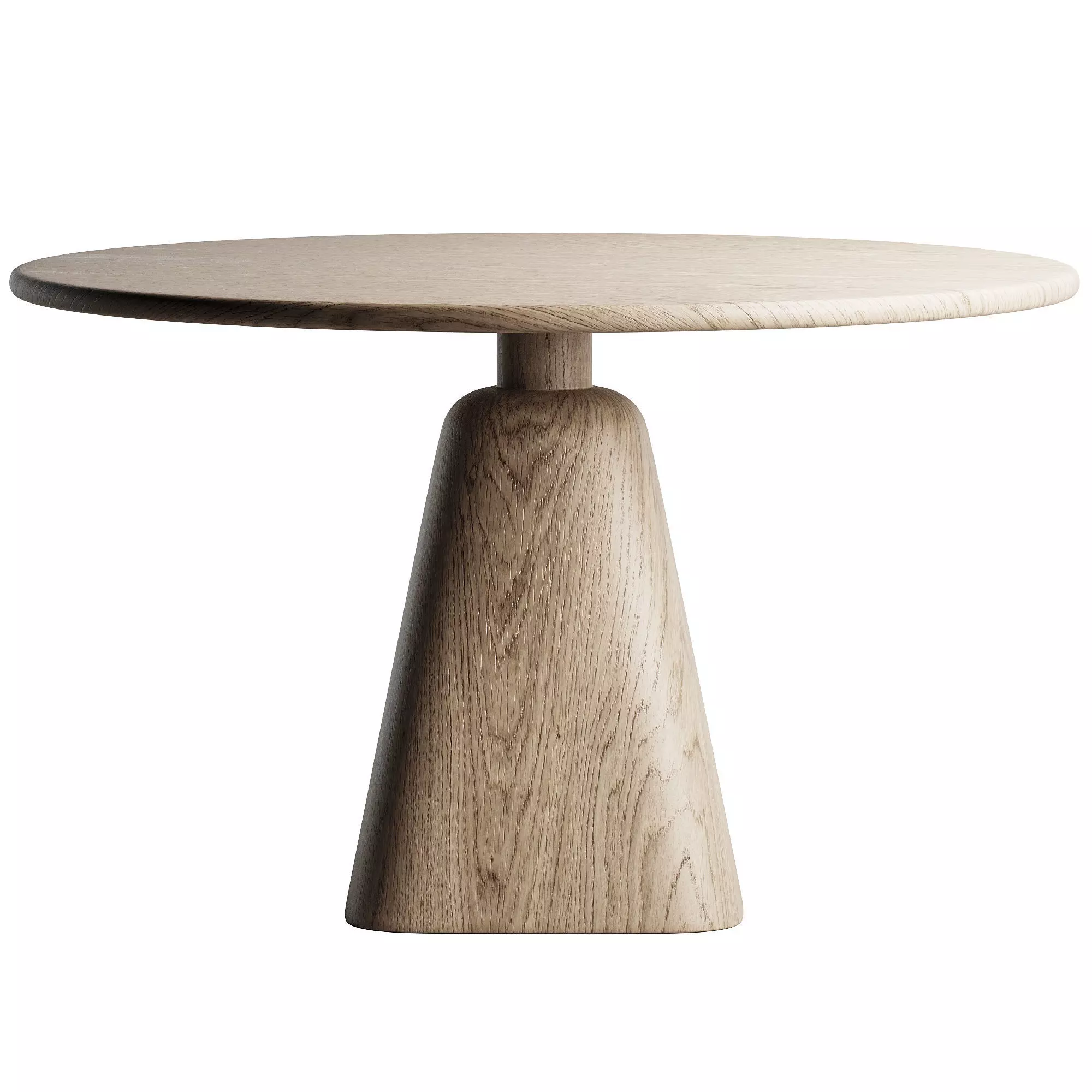 Wood Round Dining Table 3D model_1