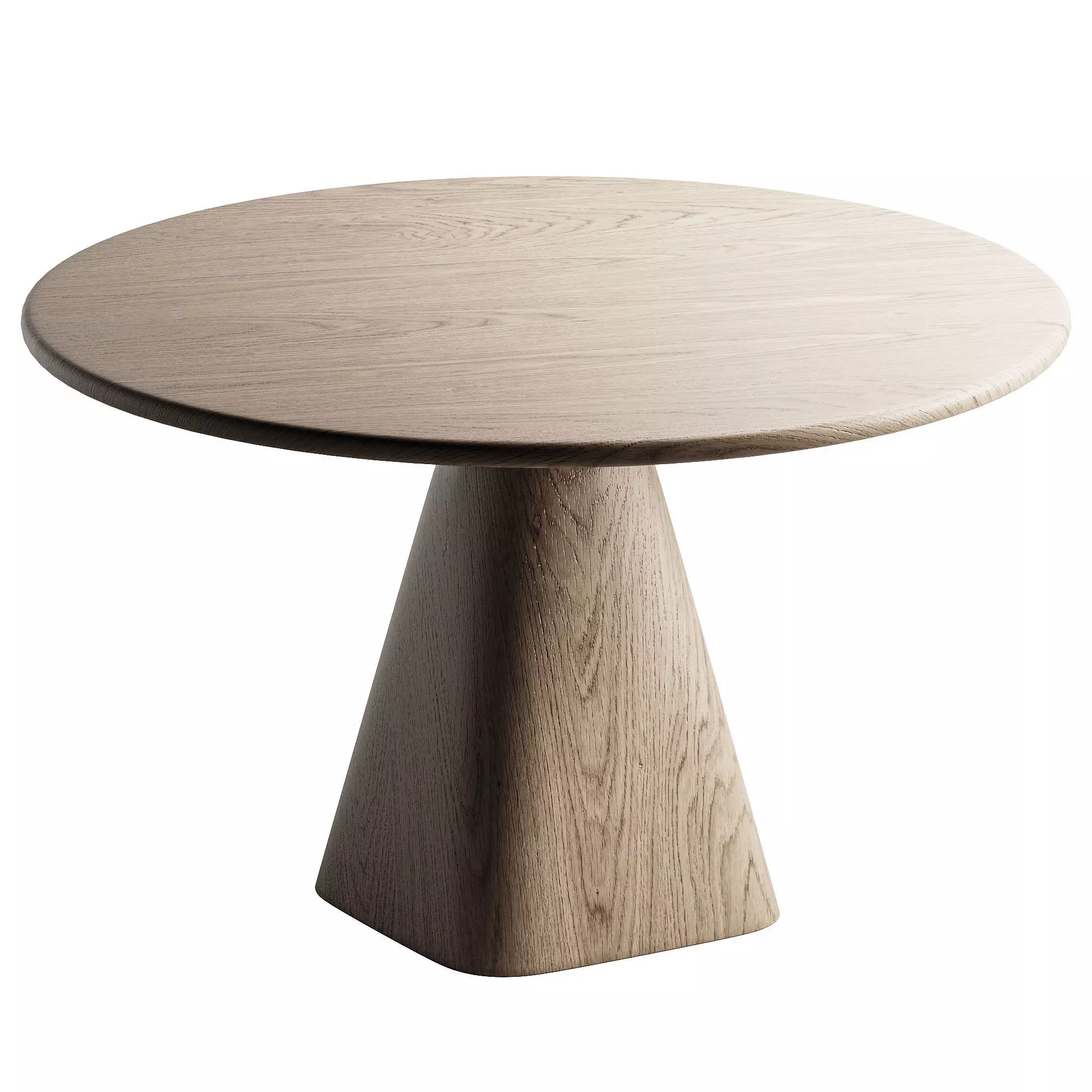 Wood Round Dining Table 3D model_0