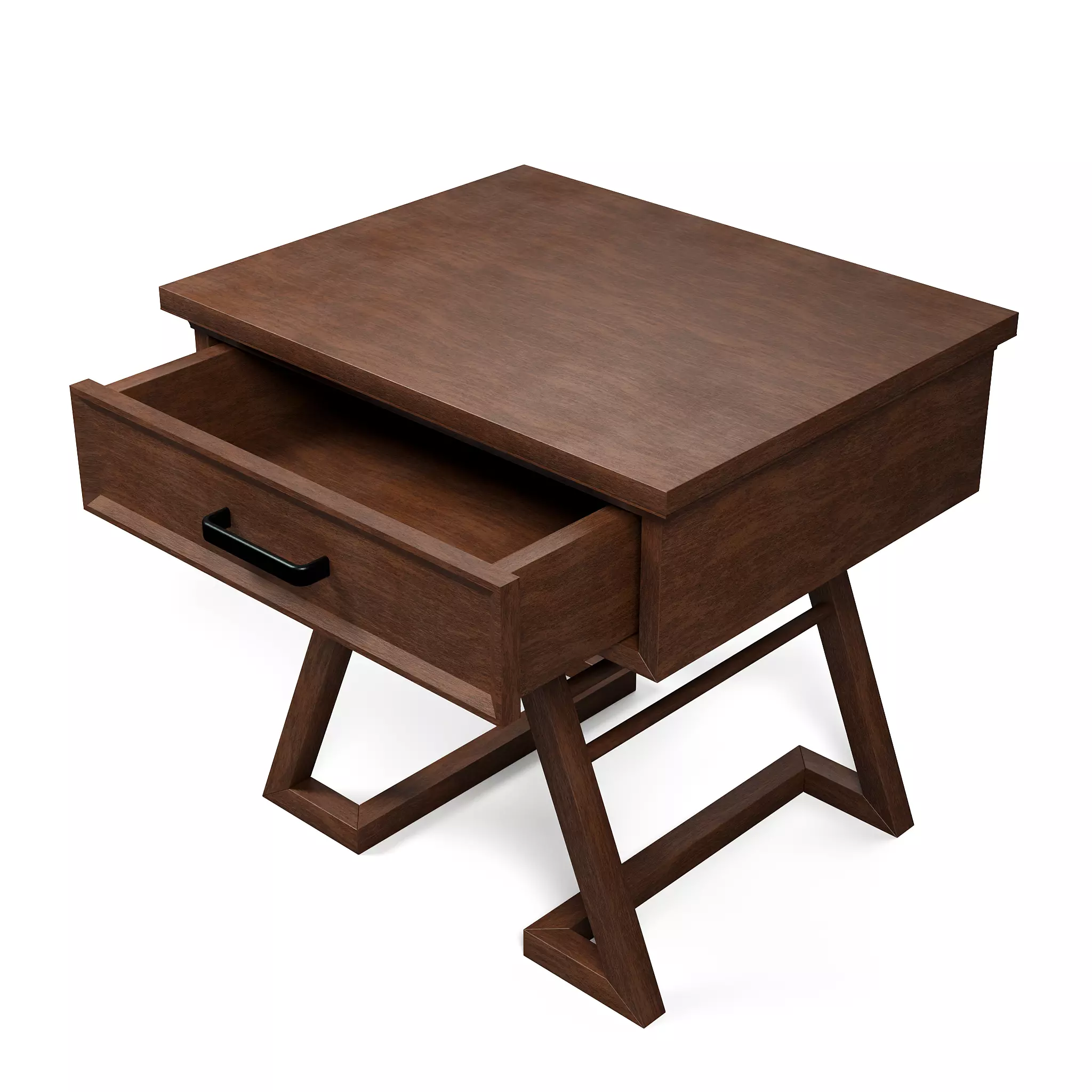 Nightstand 04 - Minimalist Wooden Bedside Table 3D model_3