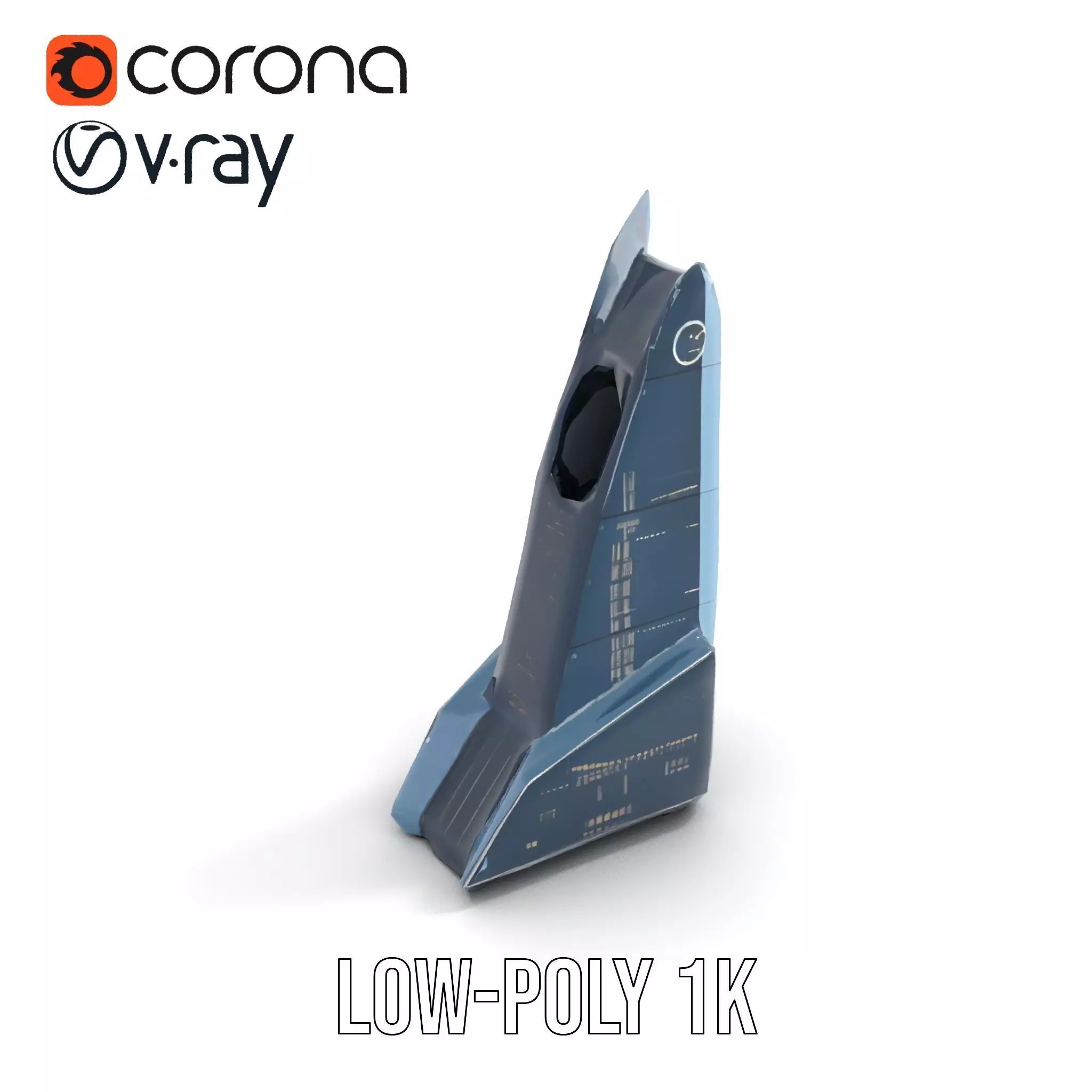 Futuristic Glass Tower model pack Low-poly 3D model_10