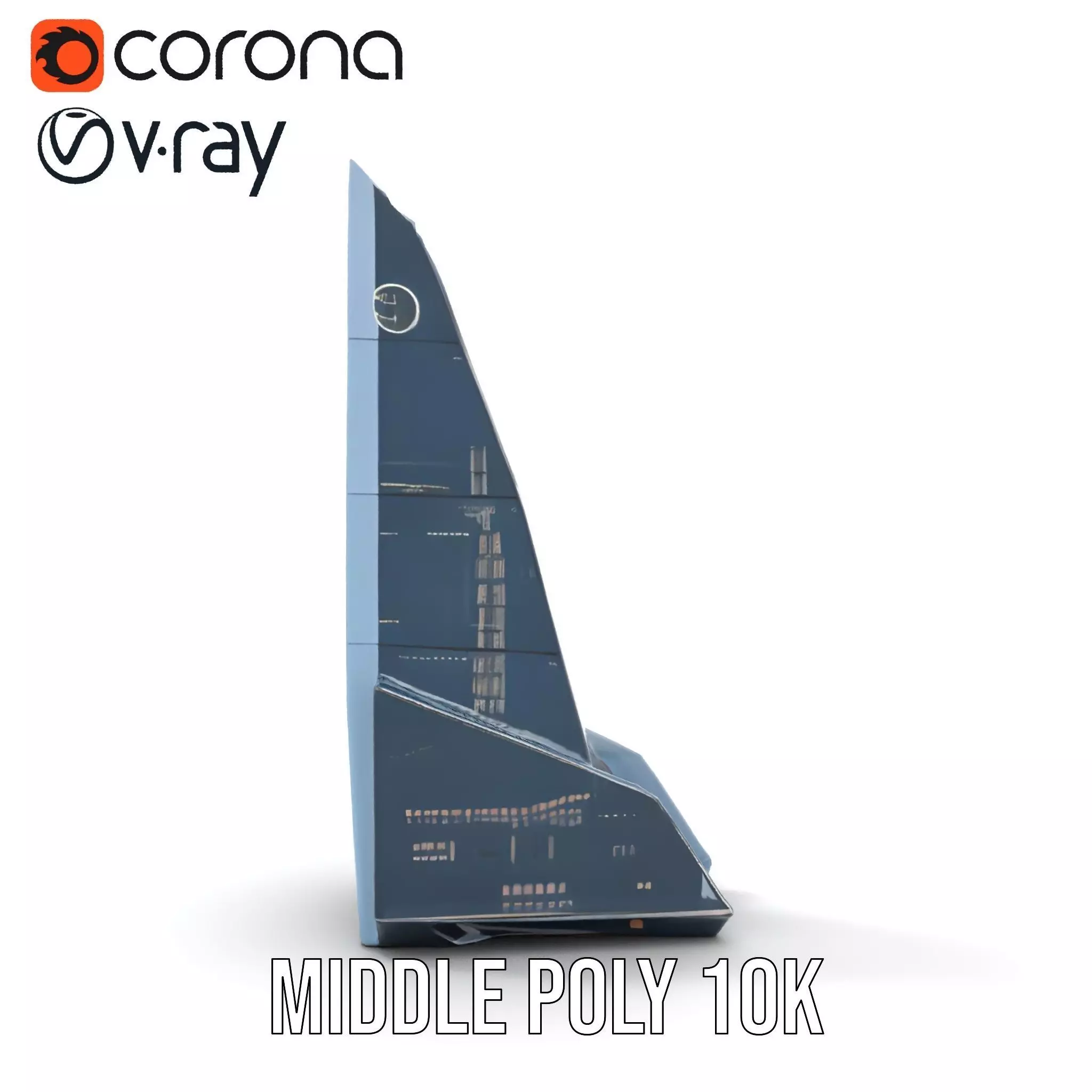 Futuristic Glass Tower model pack Low-poly 3D model_16