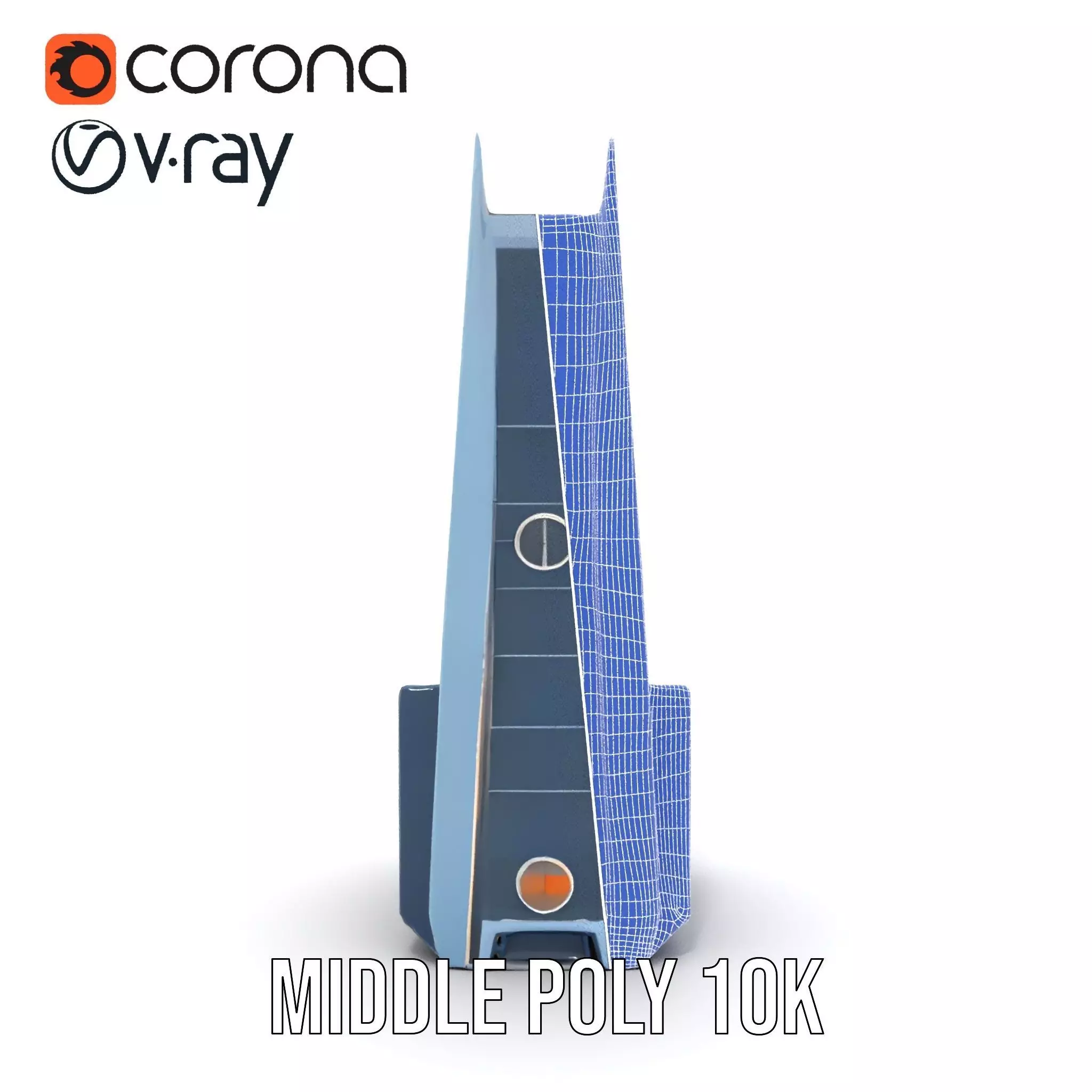 Futuristic Glass Tower model pack Low-poly 3D model_31