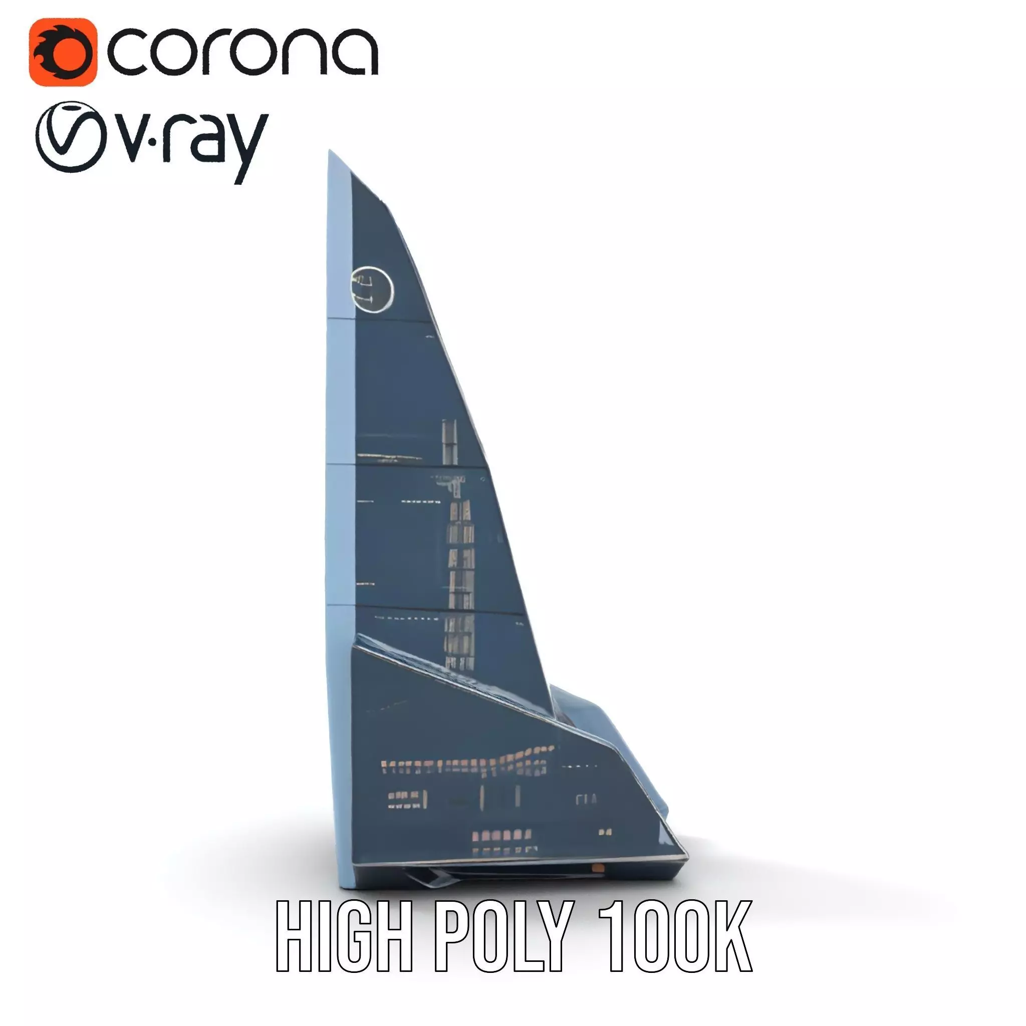 Futuristic Glass Tower model pack Low-poly 3D model_30