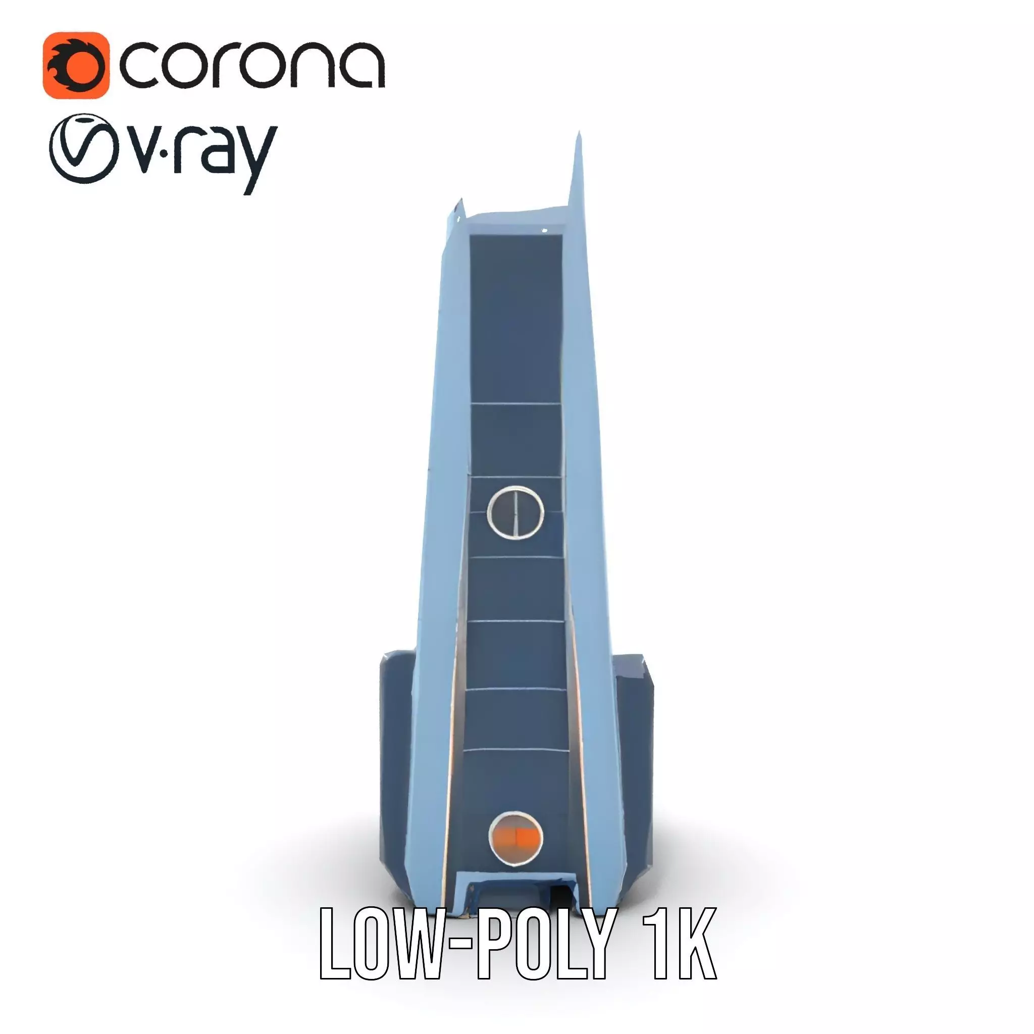 Futuristic Glass Tower model pack Low-poly 3D model_23