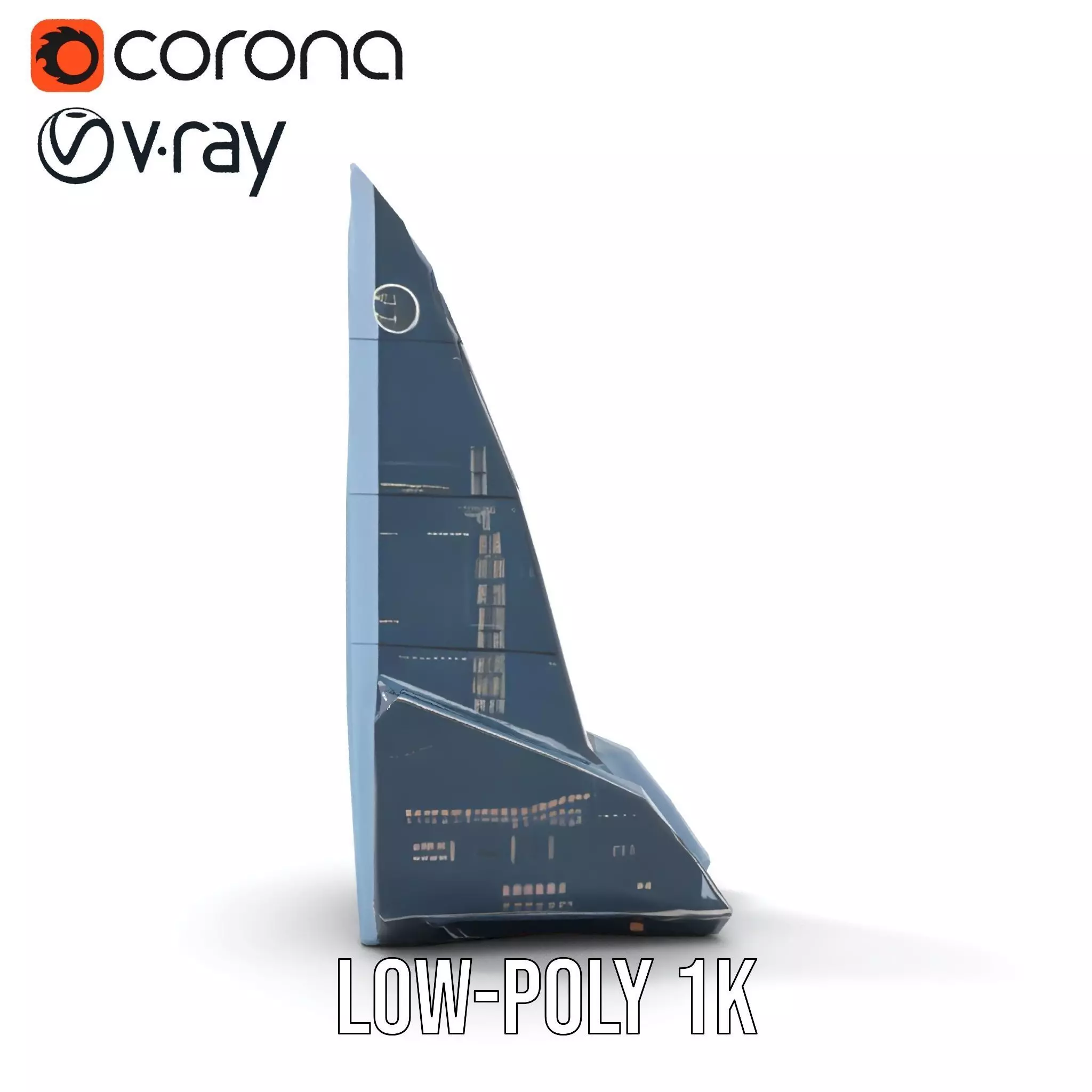 Futuristic Glass Tower model pack Low-poly 3D model_17