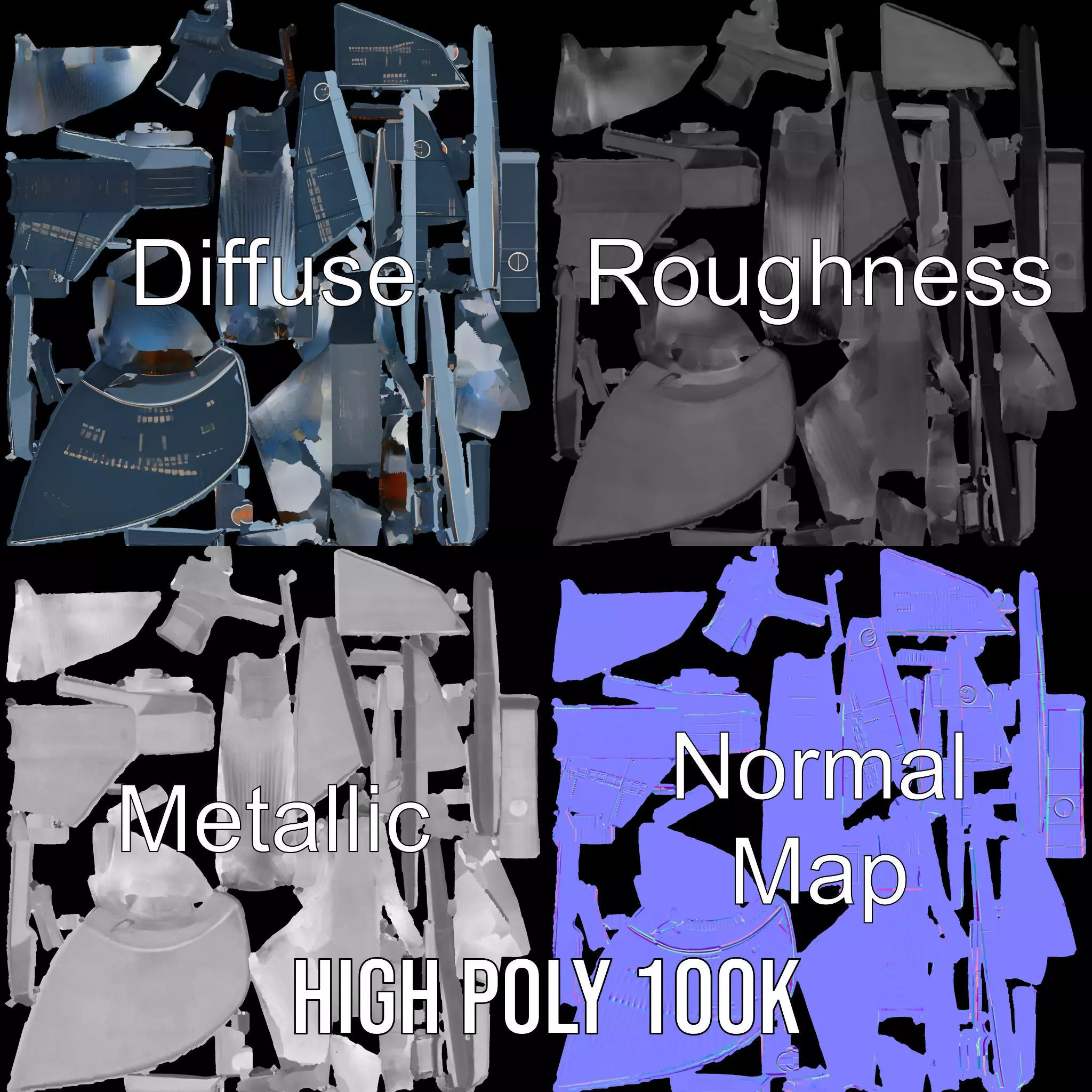 Futuristic Glass Tower model pack Low-poly 3D model_4