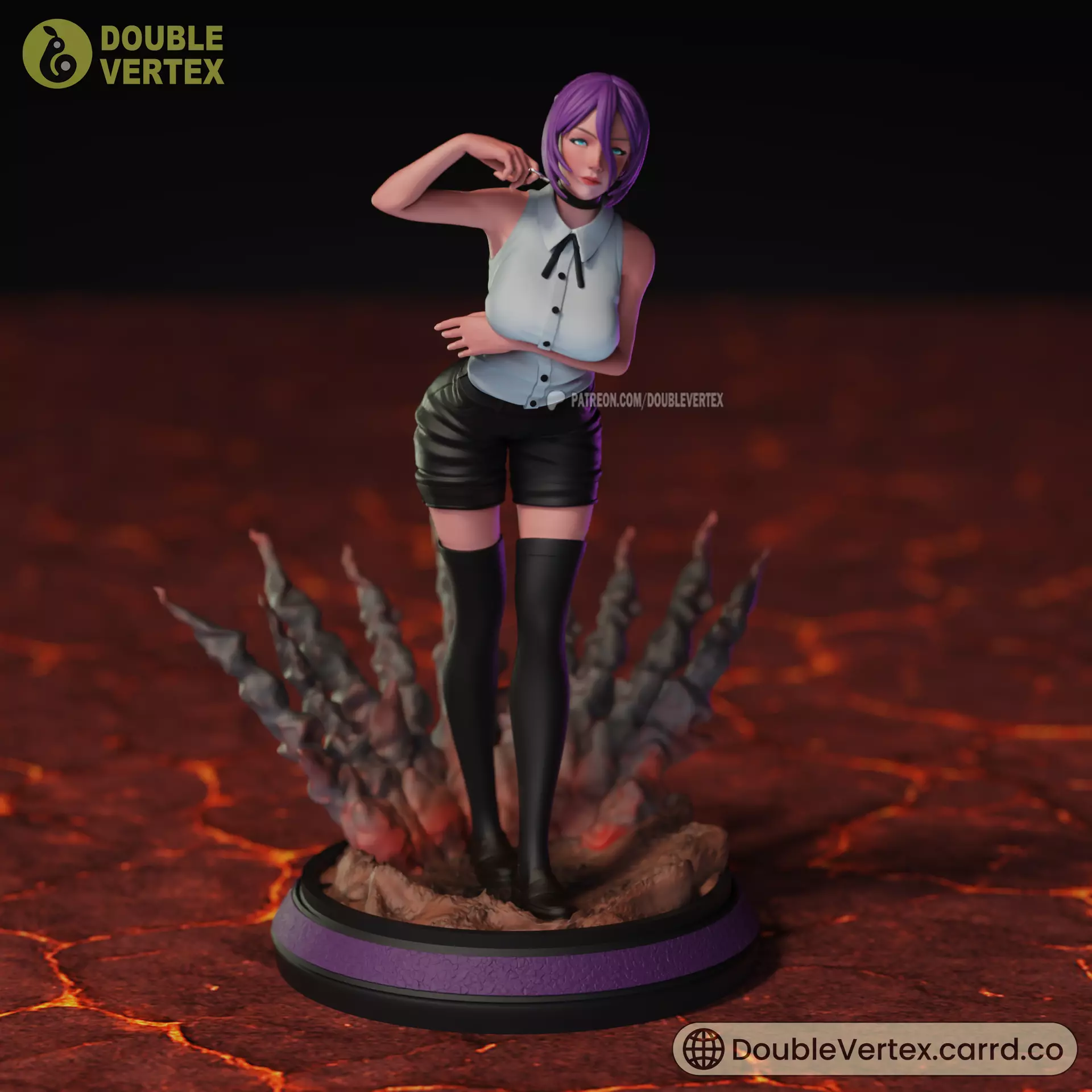 Reze and Bomb Devil - Chainsaw Man Anime Figure 3D print model_21