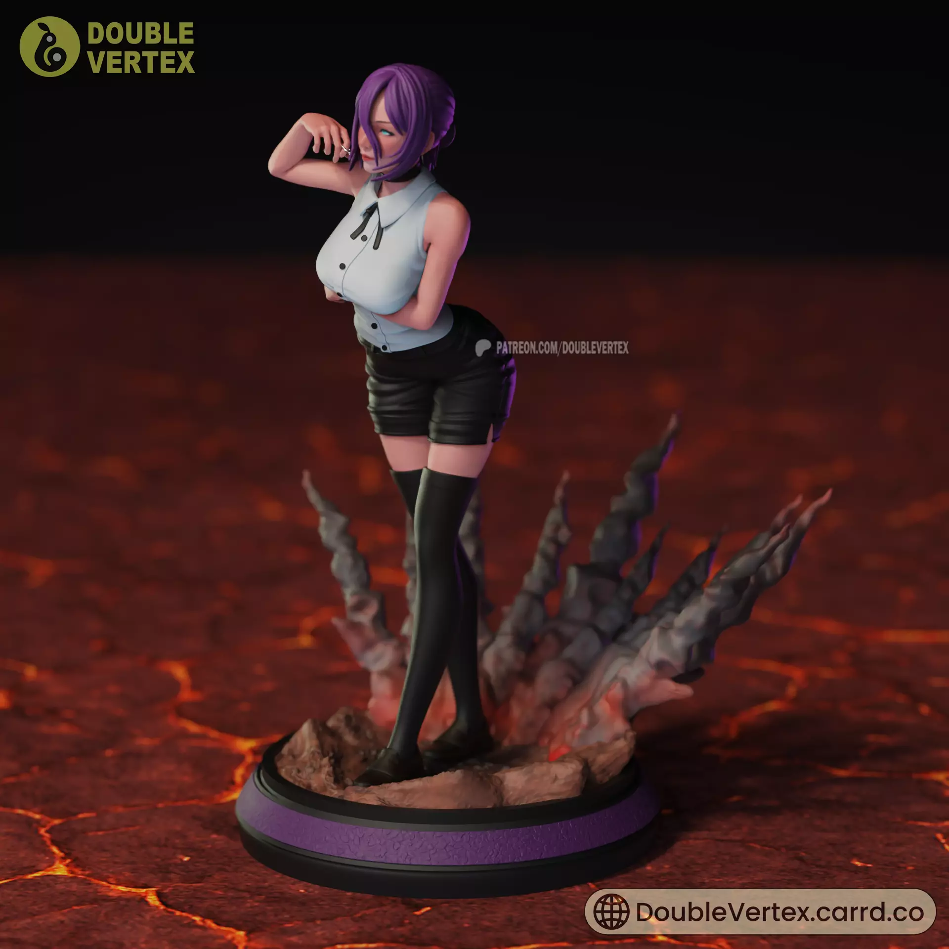 Reze and Bomb Devil - Chainsaw Man Anime Figure 3D print model_23