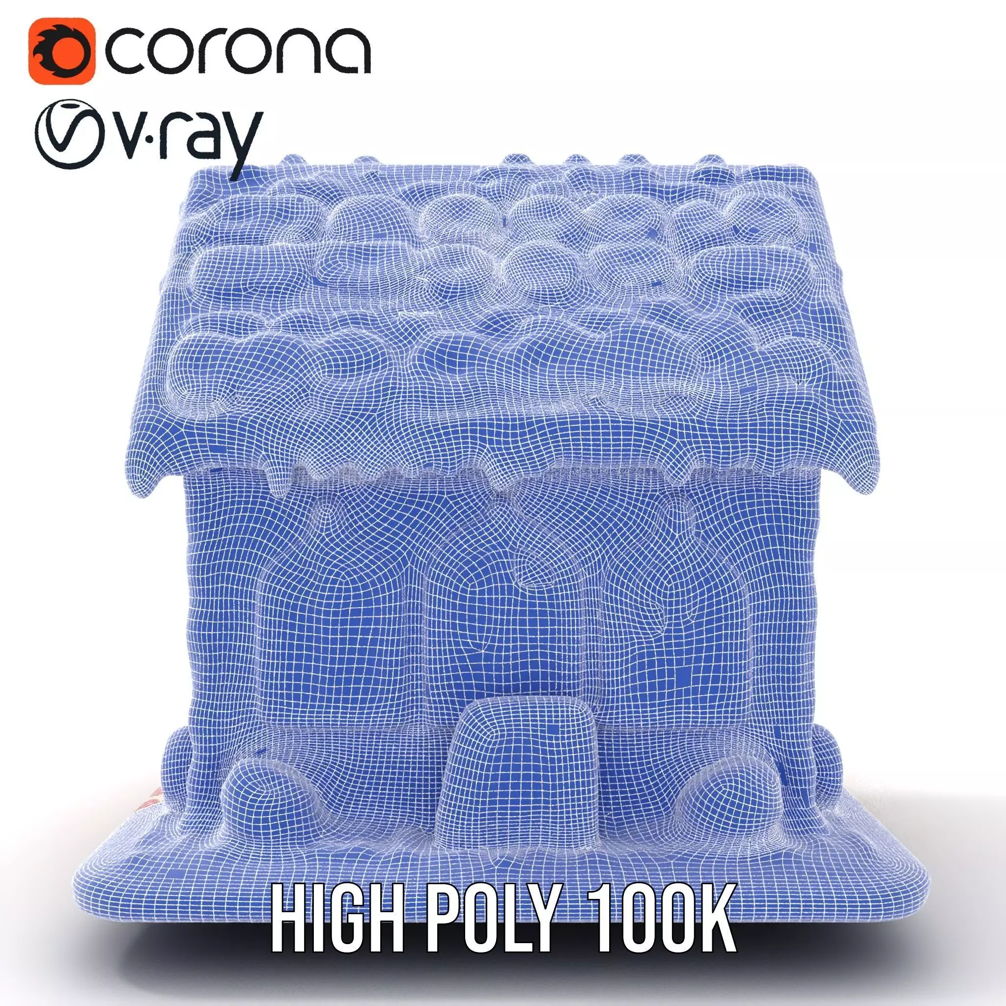 Colorful Gingerbread House model pack Low-poly 3D model_33