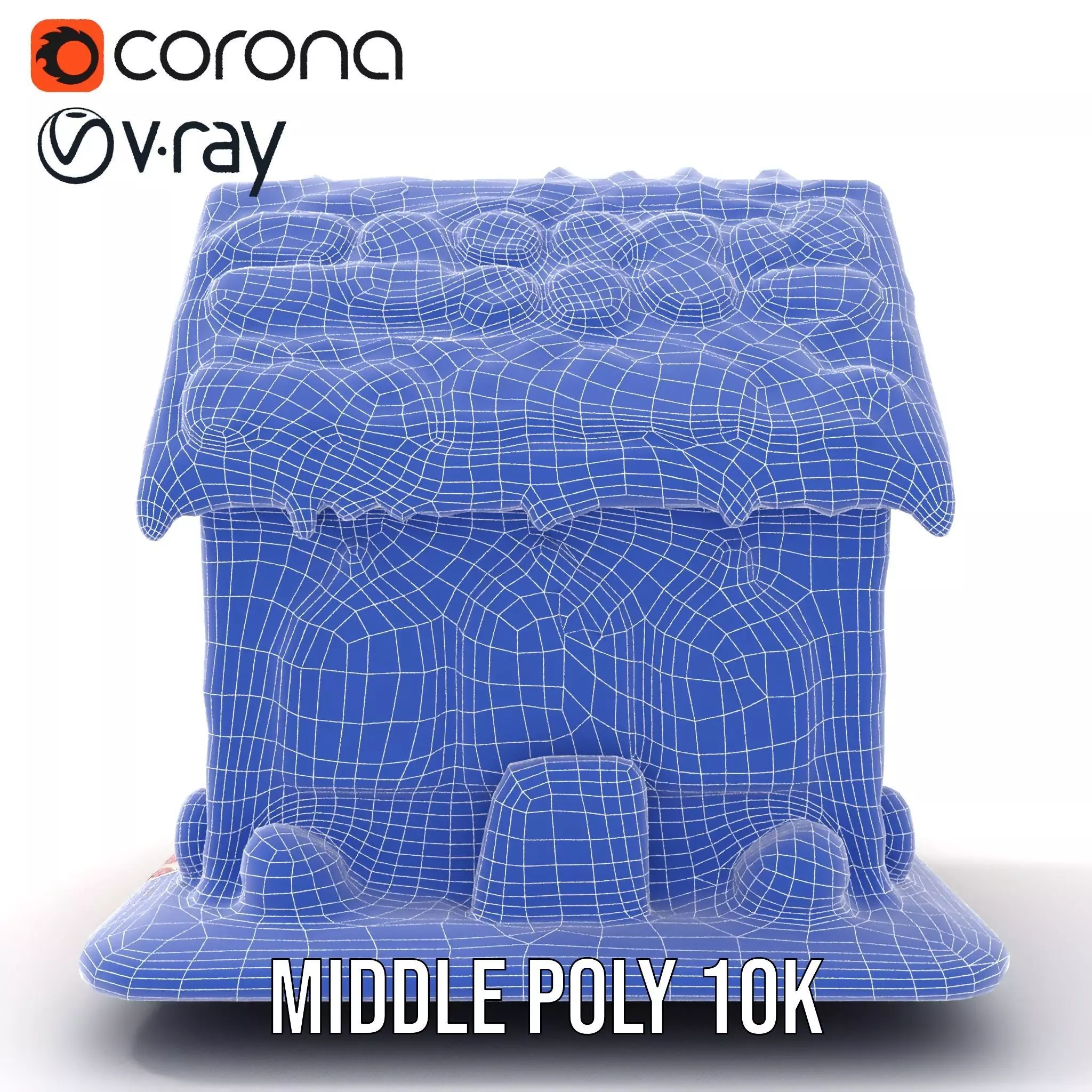 Colorful Gingerbread House model pack Low-poly 3D model_31