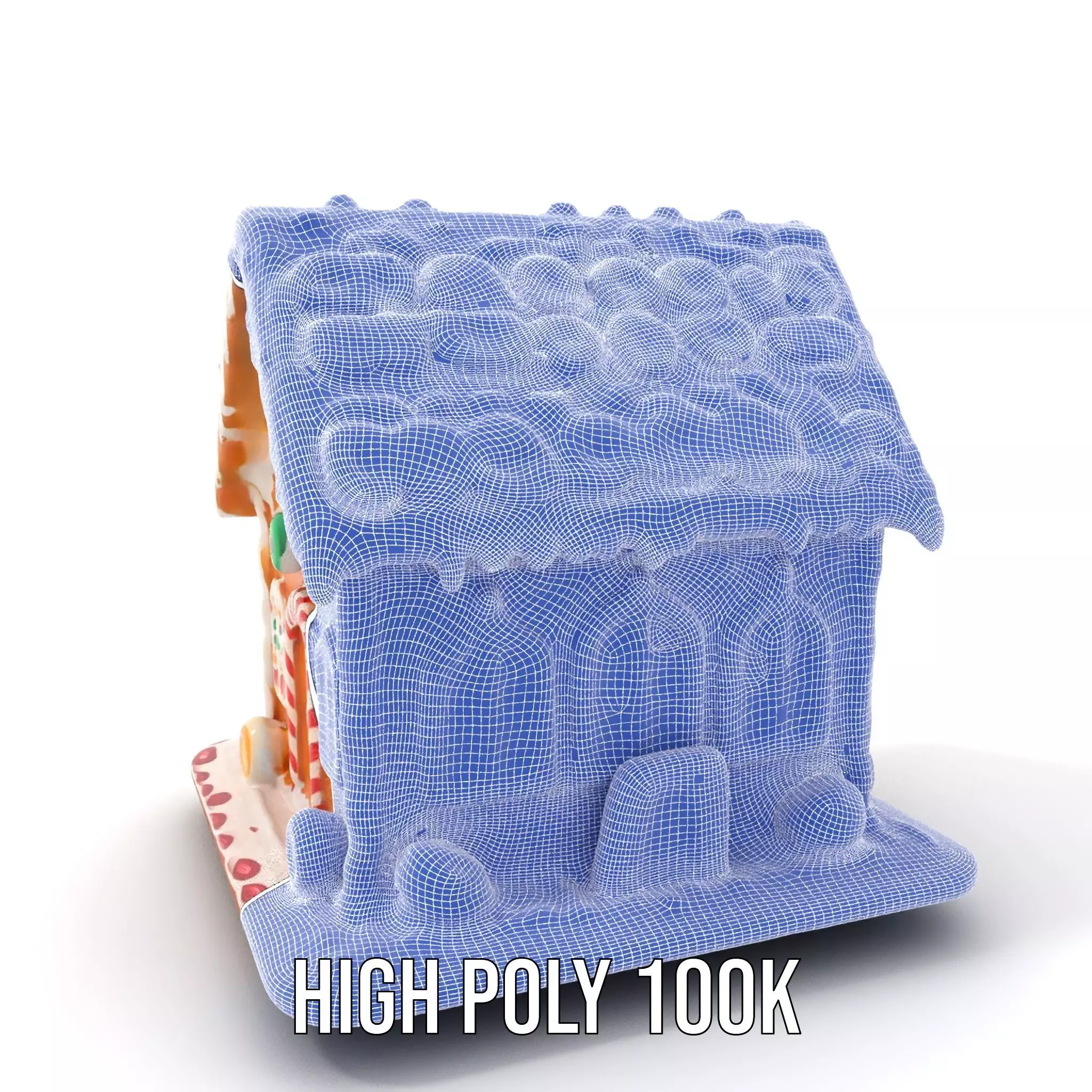 Colorful Gingerbread House model pack Low-poly 3D model_5