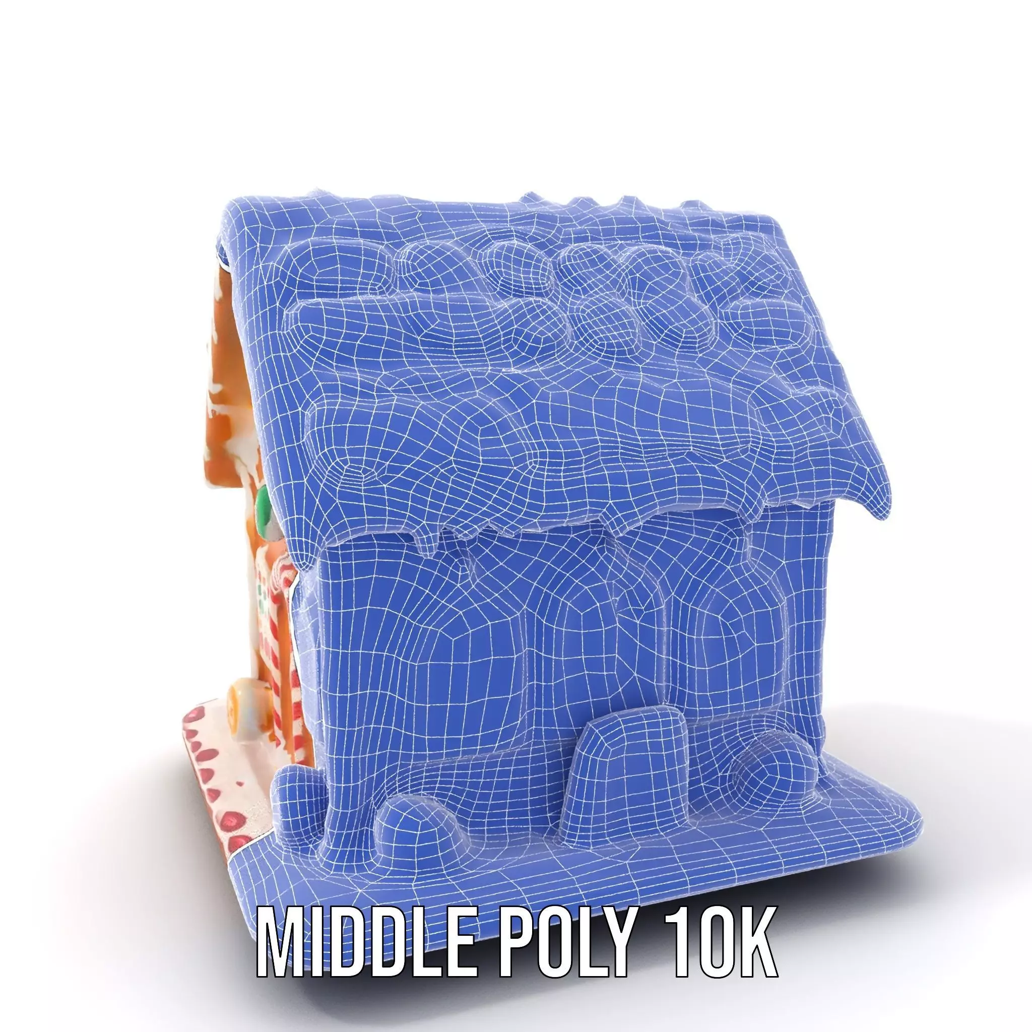 Colorful Gingerbread House model pack Low-poly 3D model_14